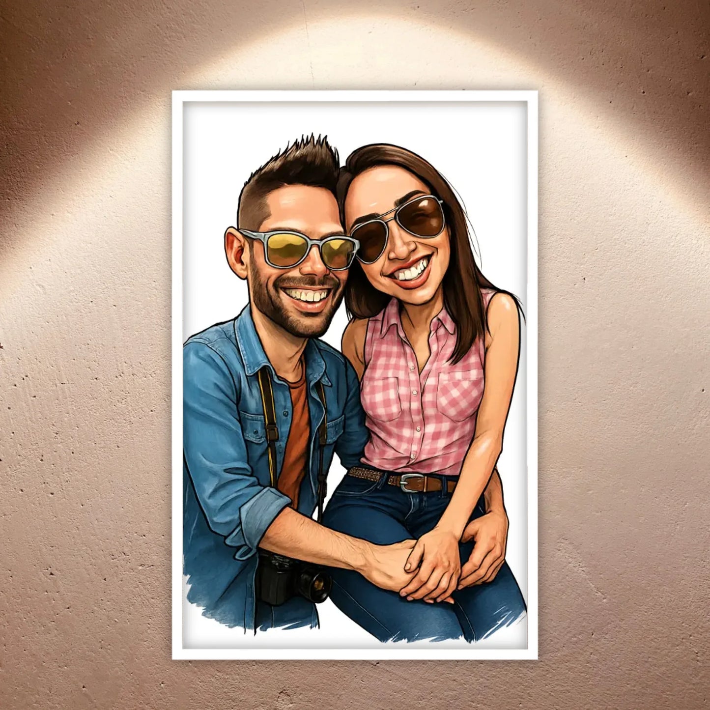 Deine Familie als Karikatur - individuelles Poster mit Rahmen | Personalize Palace