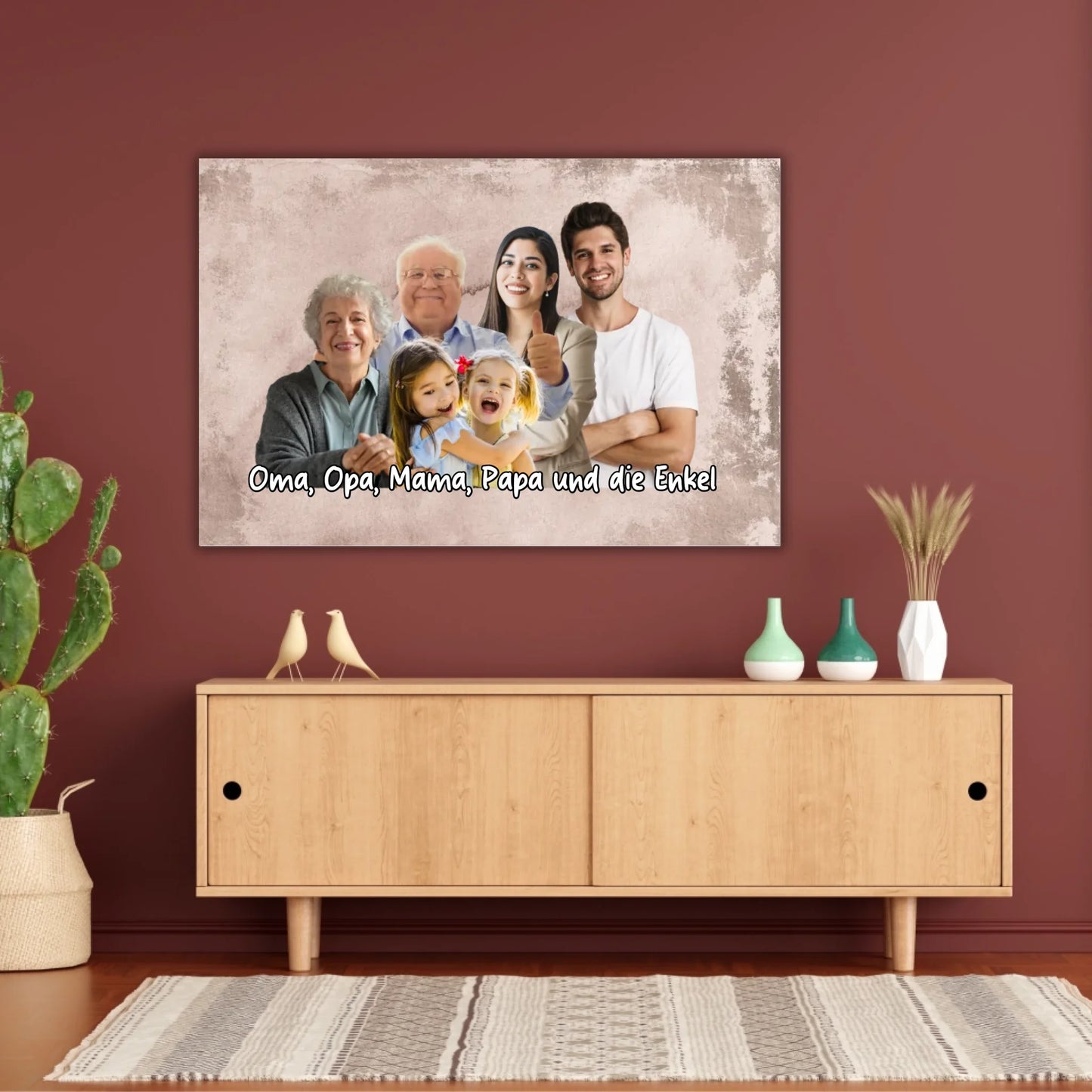 Several people combined from individual photos - individual poster with gallery frame