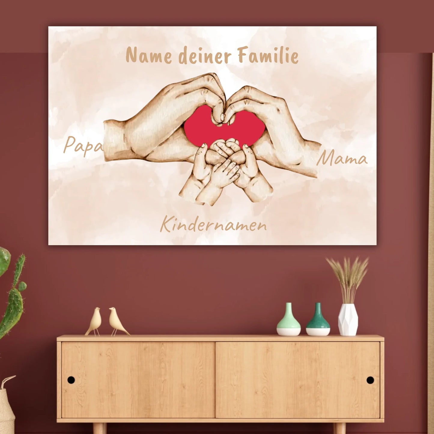 Herzhände "Familie"- Individuelle Leinwand | Personalize Palace