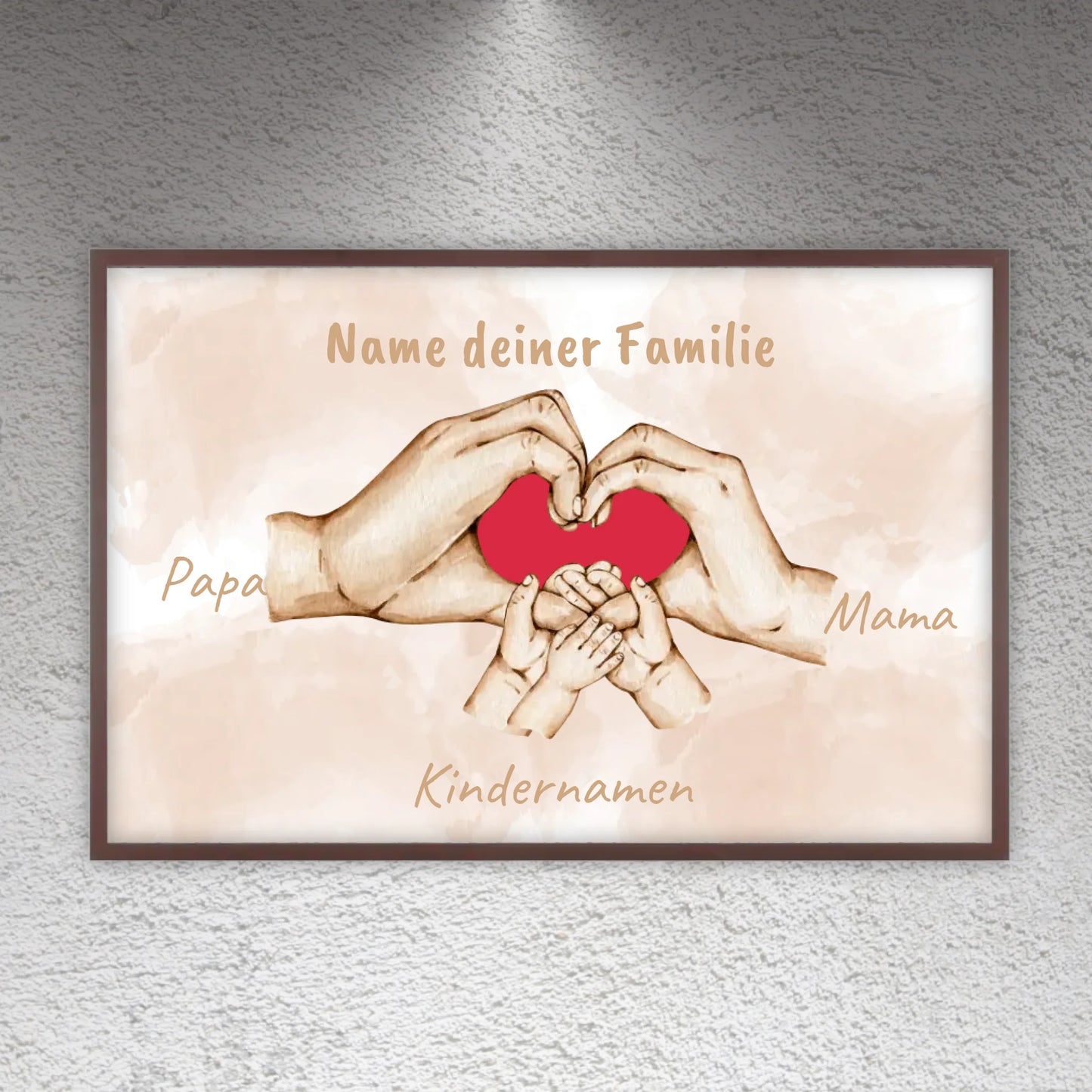 Herzhände "Familie"- Individuelle Leinwand | Personalize Palace
