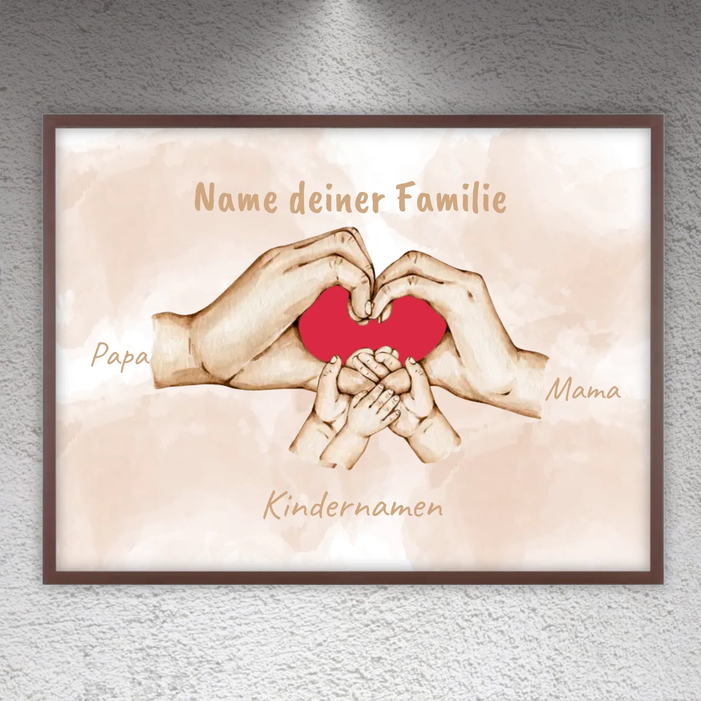 Herzhände "Familie"- Individuelle Leinwand | Personalize Palace