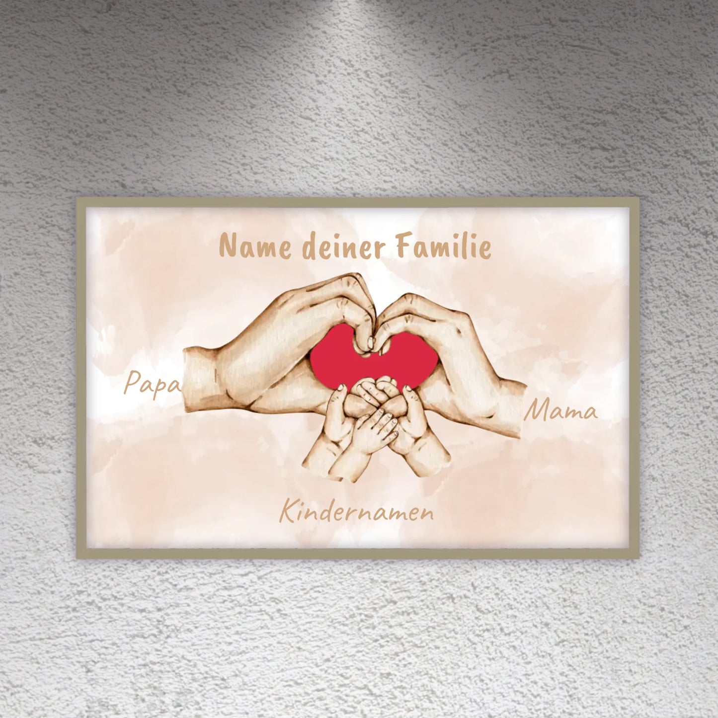 Herzhände "Familie"- Individuelle Leinwand | Personalize Palace