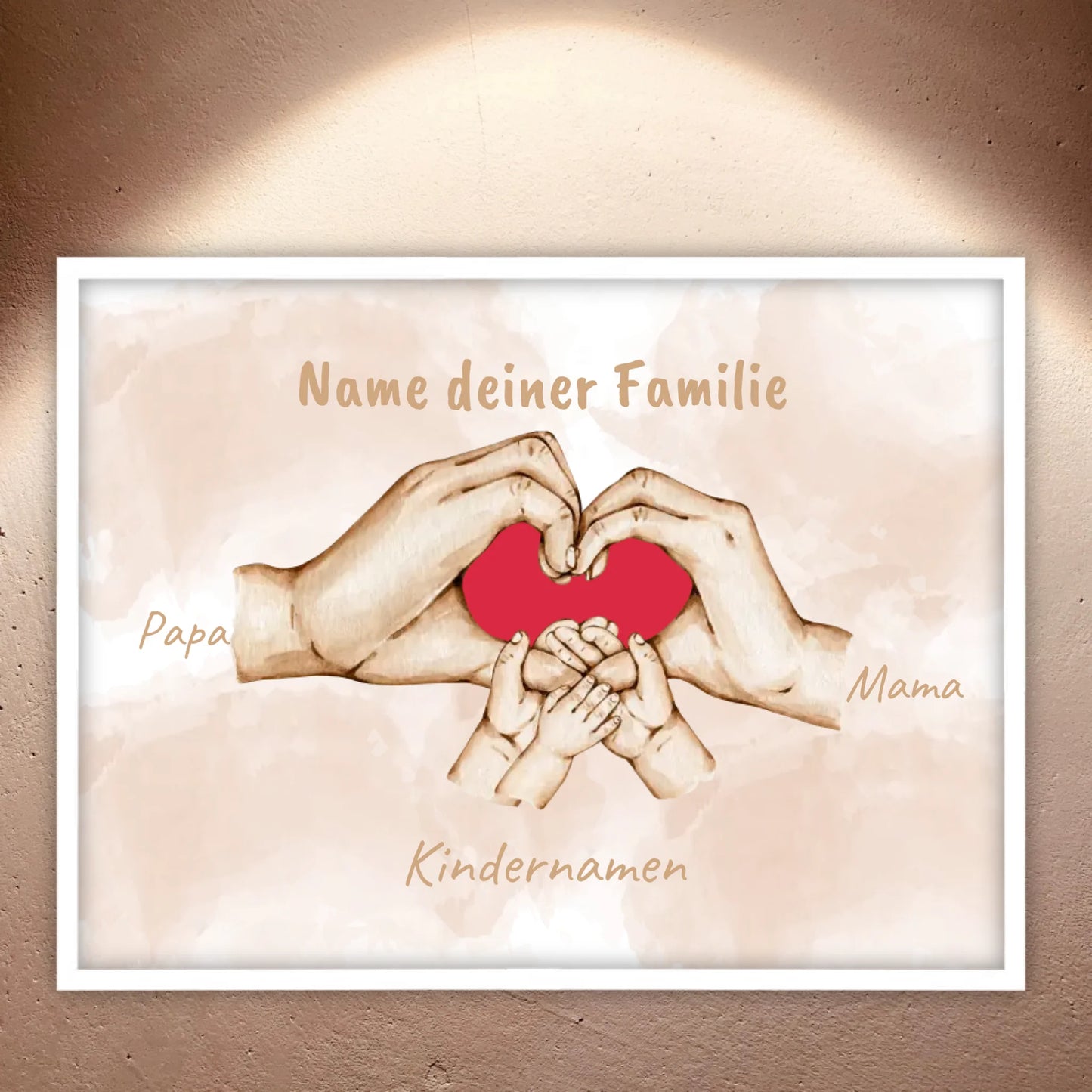 Heart Hand "Family" - Individual picture with gallery frame