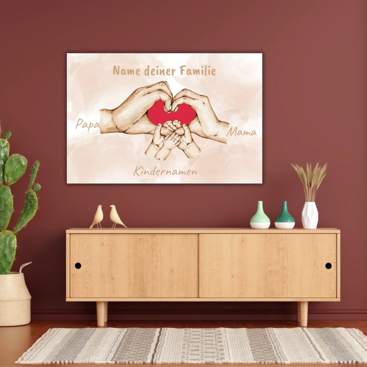 Heart Hand "Family" - Individual picture with gallery frame