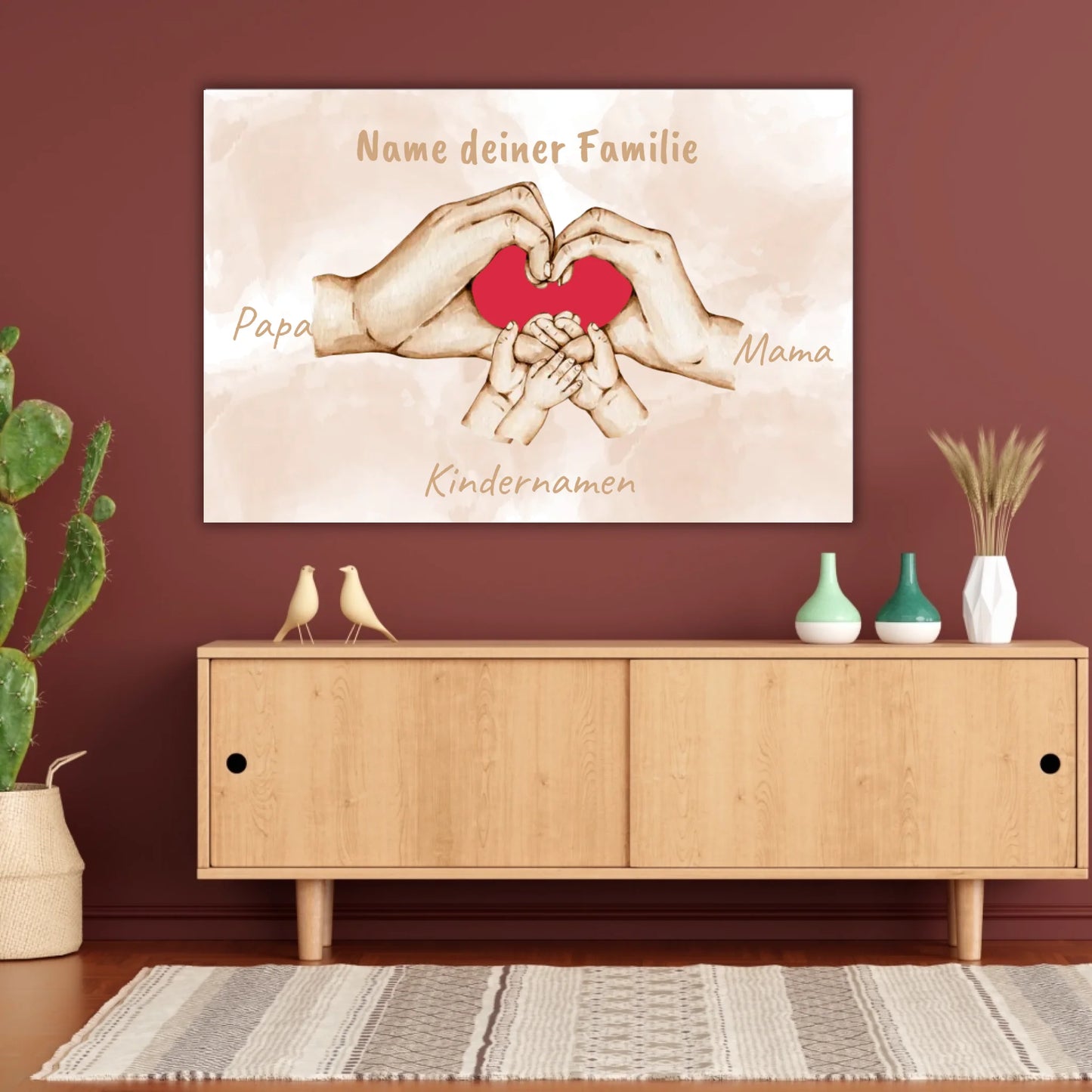 Heart Hand "Family" - Individual picture with gallery frame