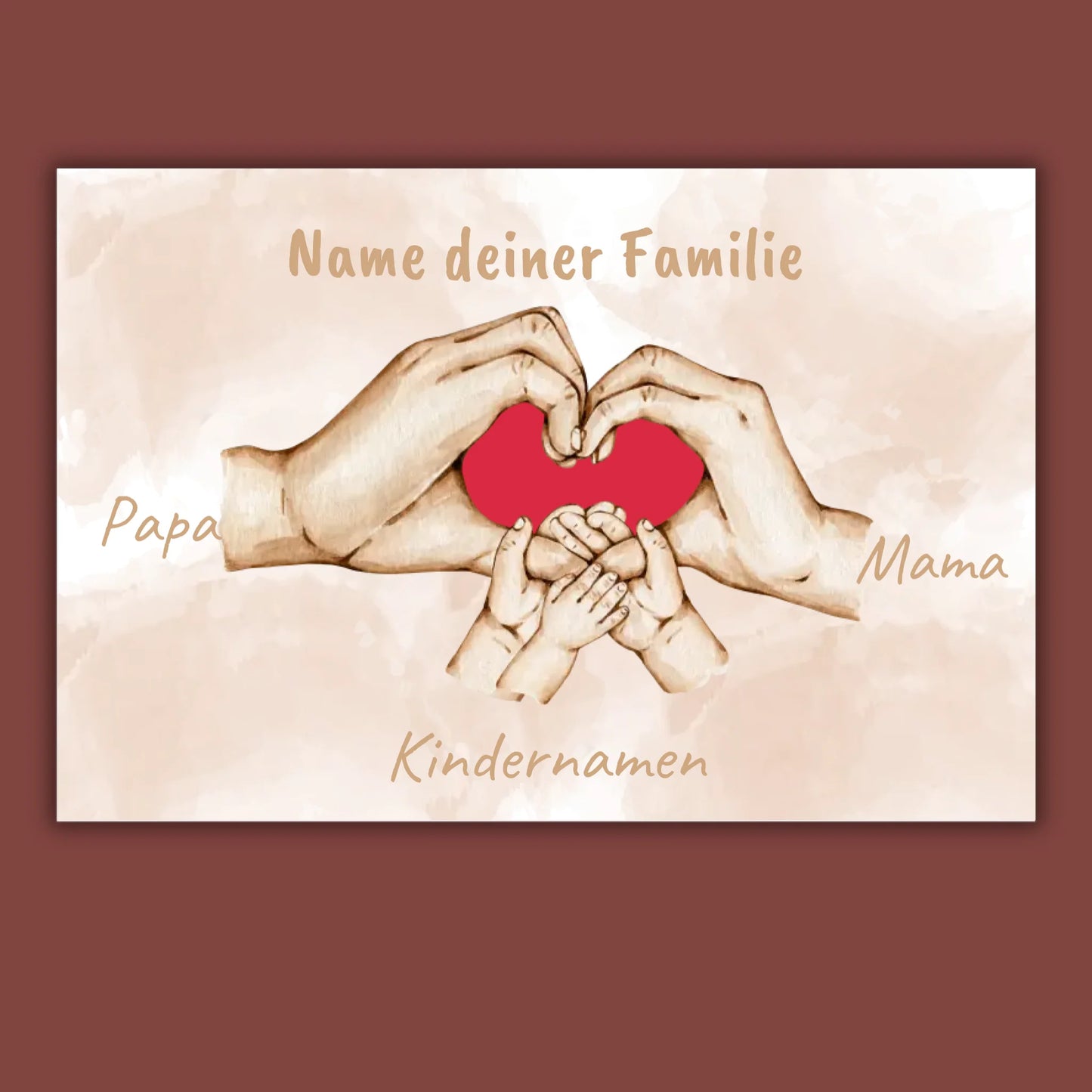 Heart Hand "Family" - Individual picture with gallery frame