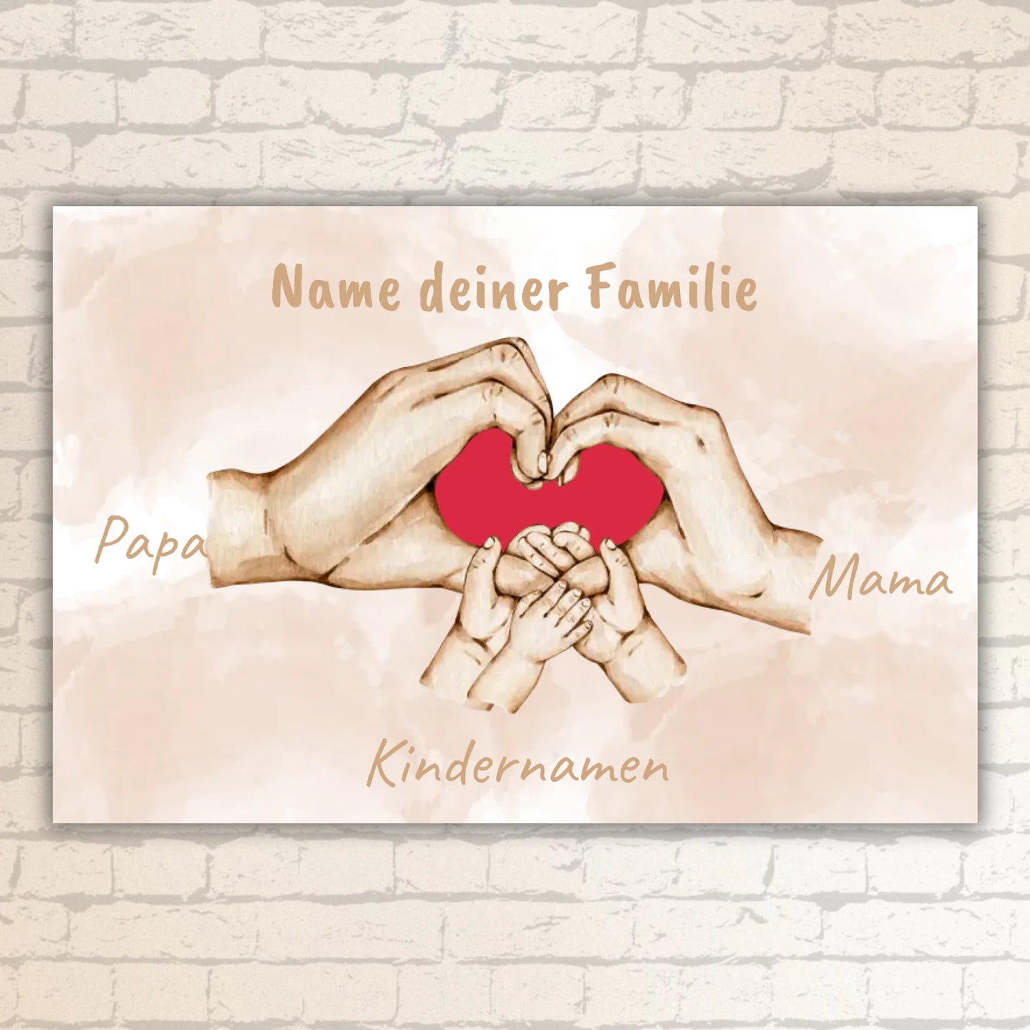 Heart Hand "Family" - Individual picture with gallery frame