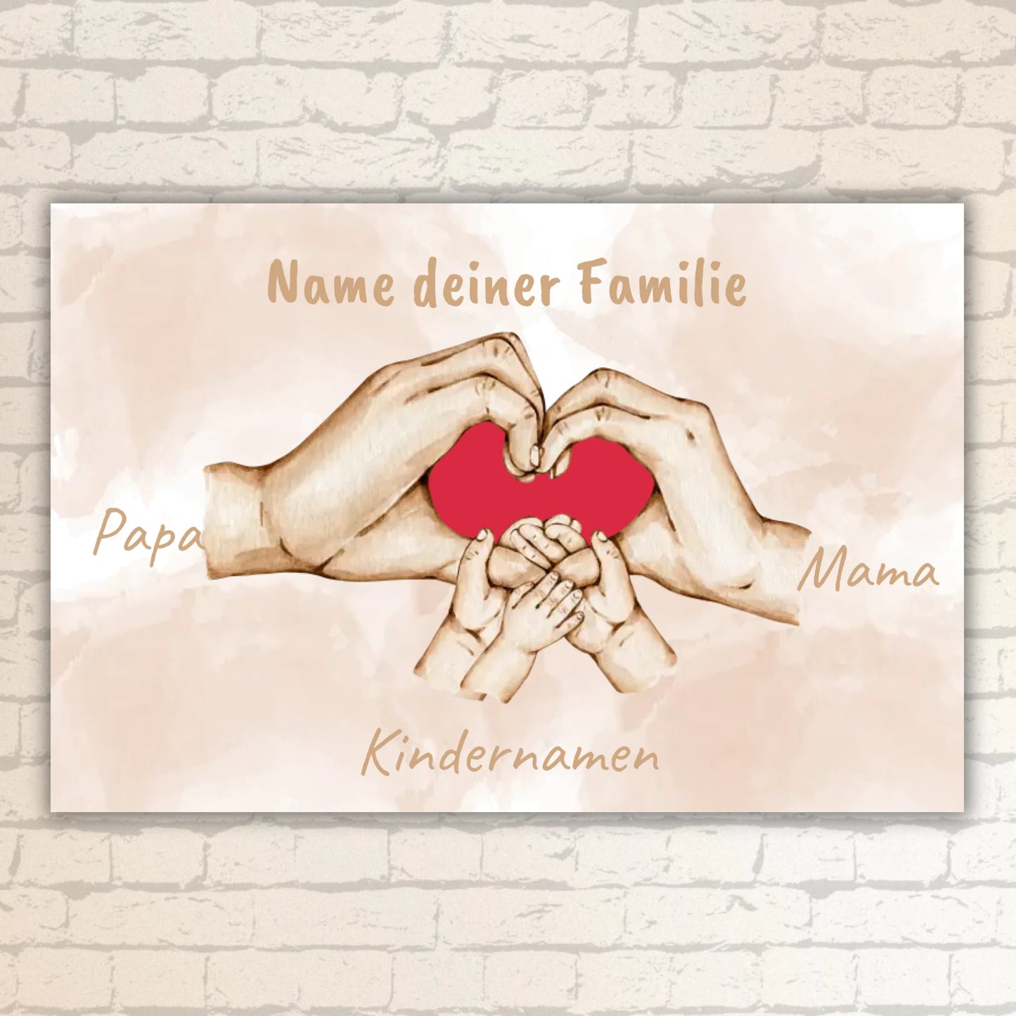Heart Hand "Family" - Individual picture with gallery frame