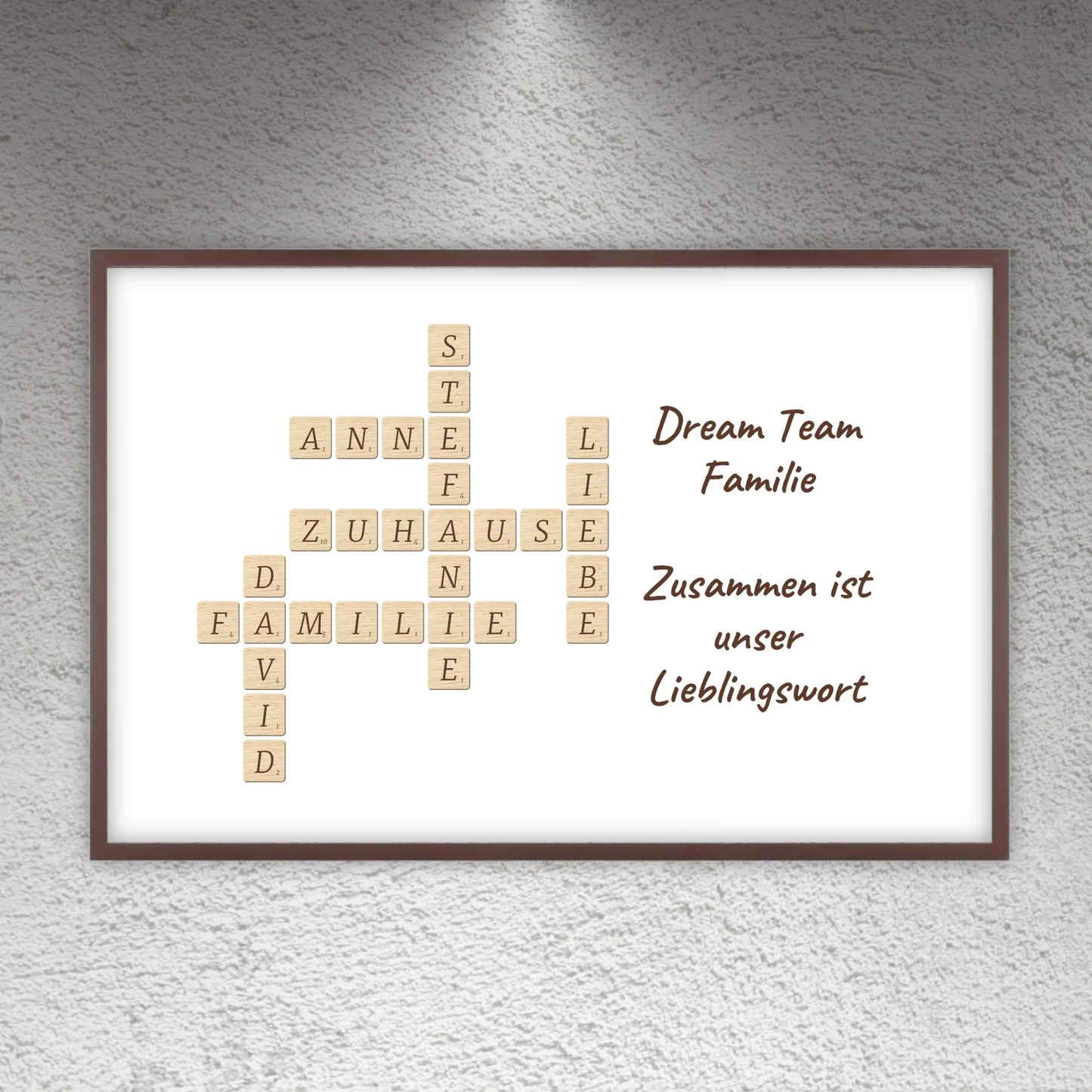 Family Scrabble - individual posters with gallery frames or as canvases