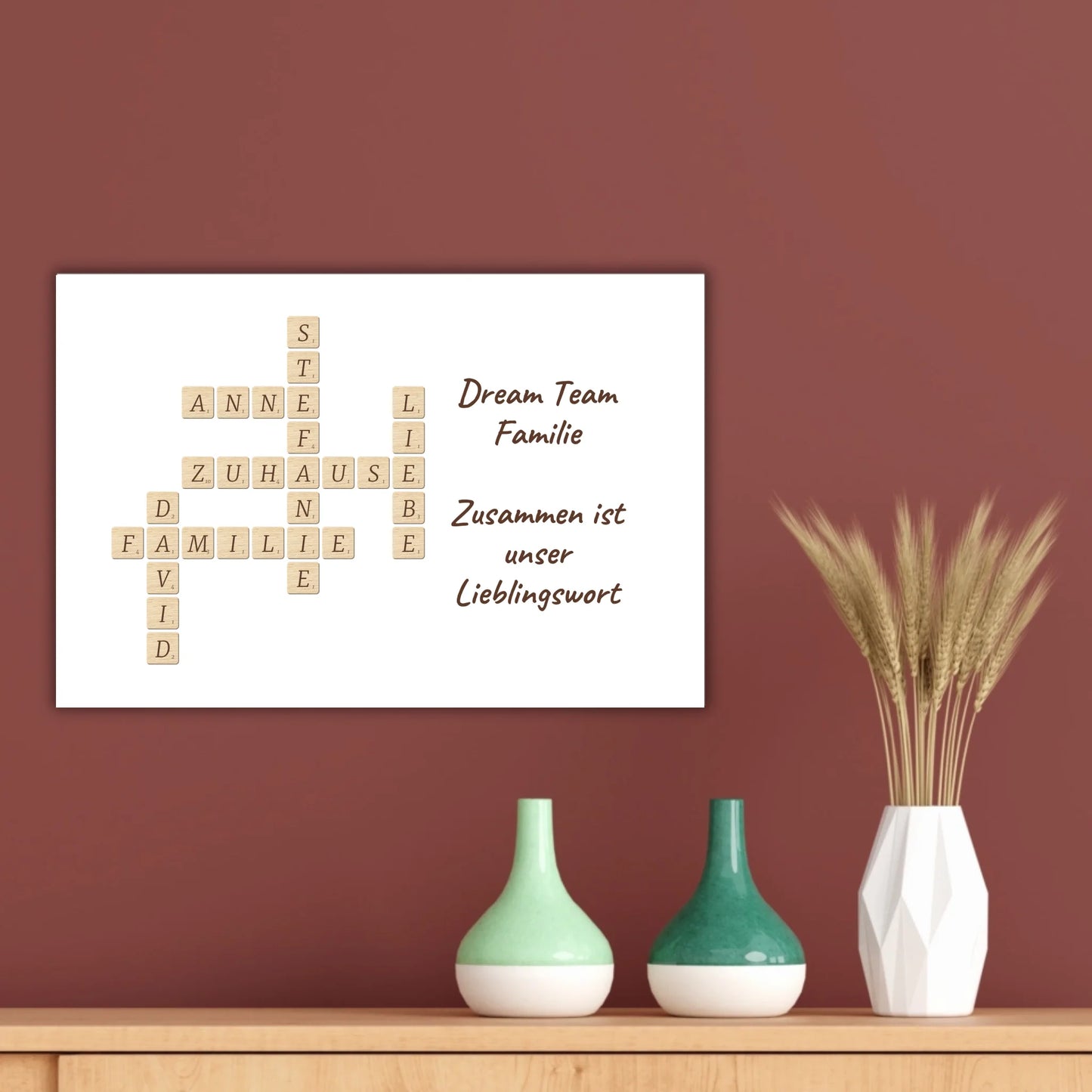 Family Scrabble - individual posters with gallery frames or as canvases