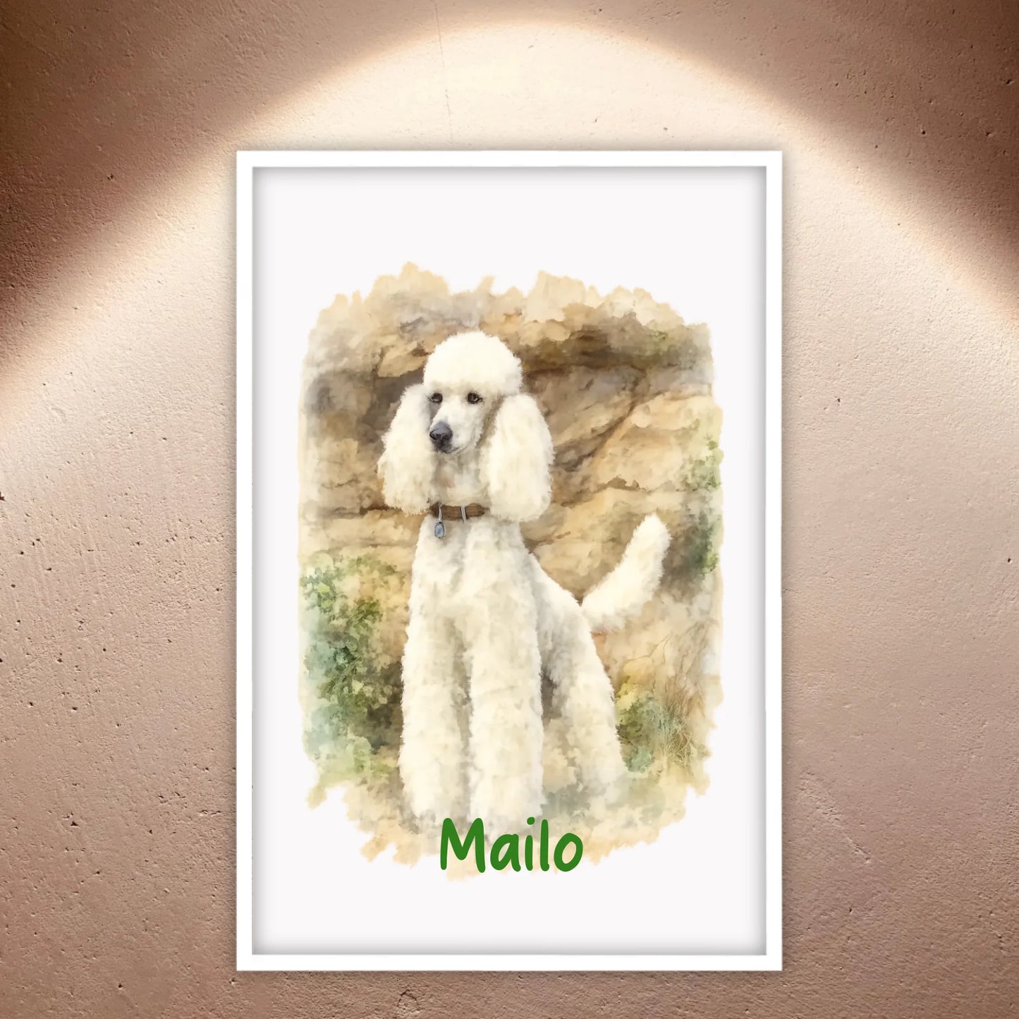 Personalisiertes Portrait Hund in Wasserfarben - individuelles Poster oder Leinwand