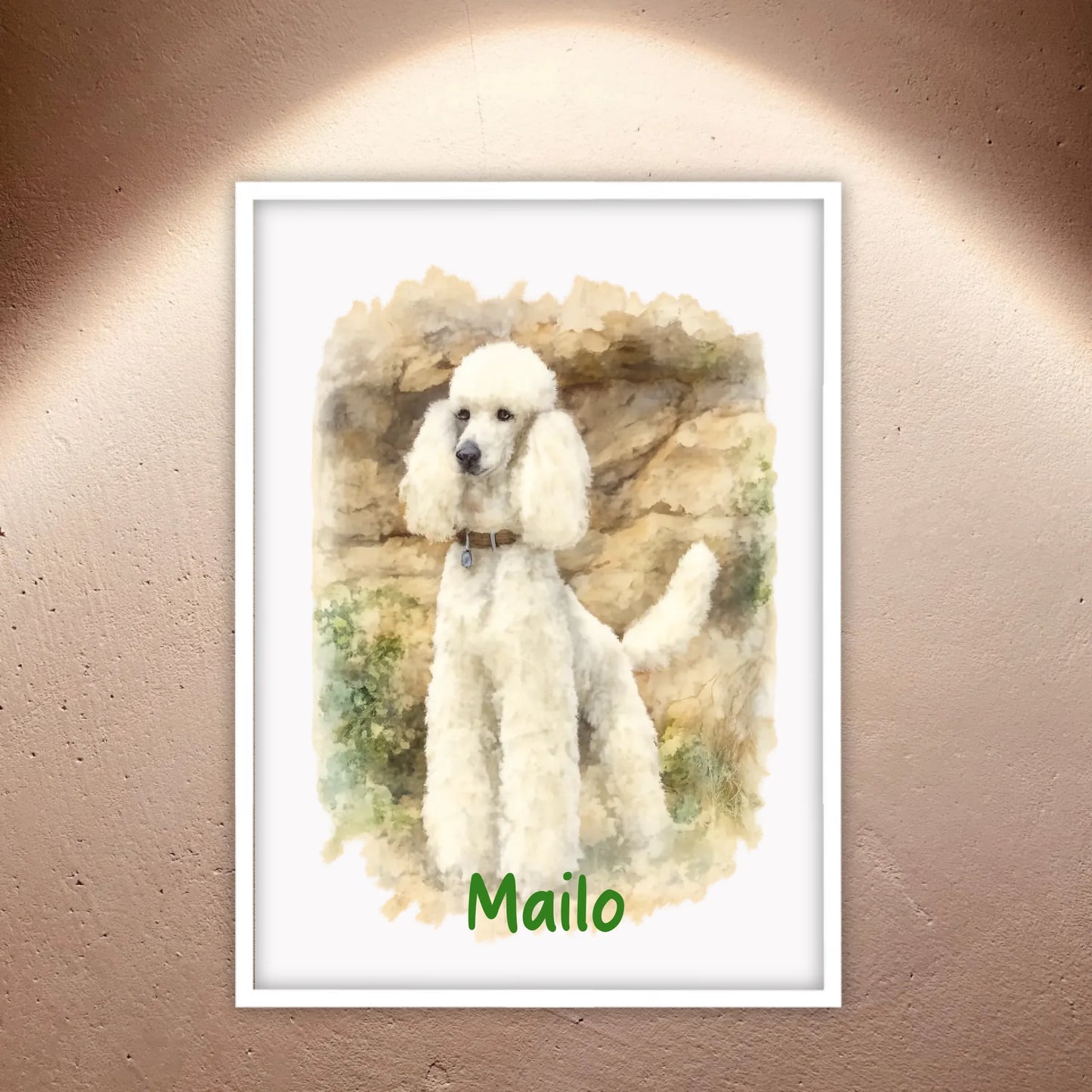 Personalisiertes Portrait Hund in Wasserfarben - individuelles Poster oder Leinwand