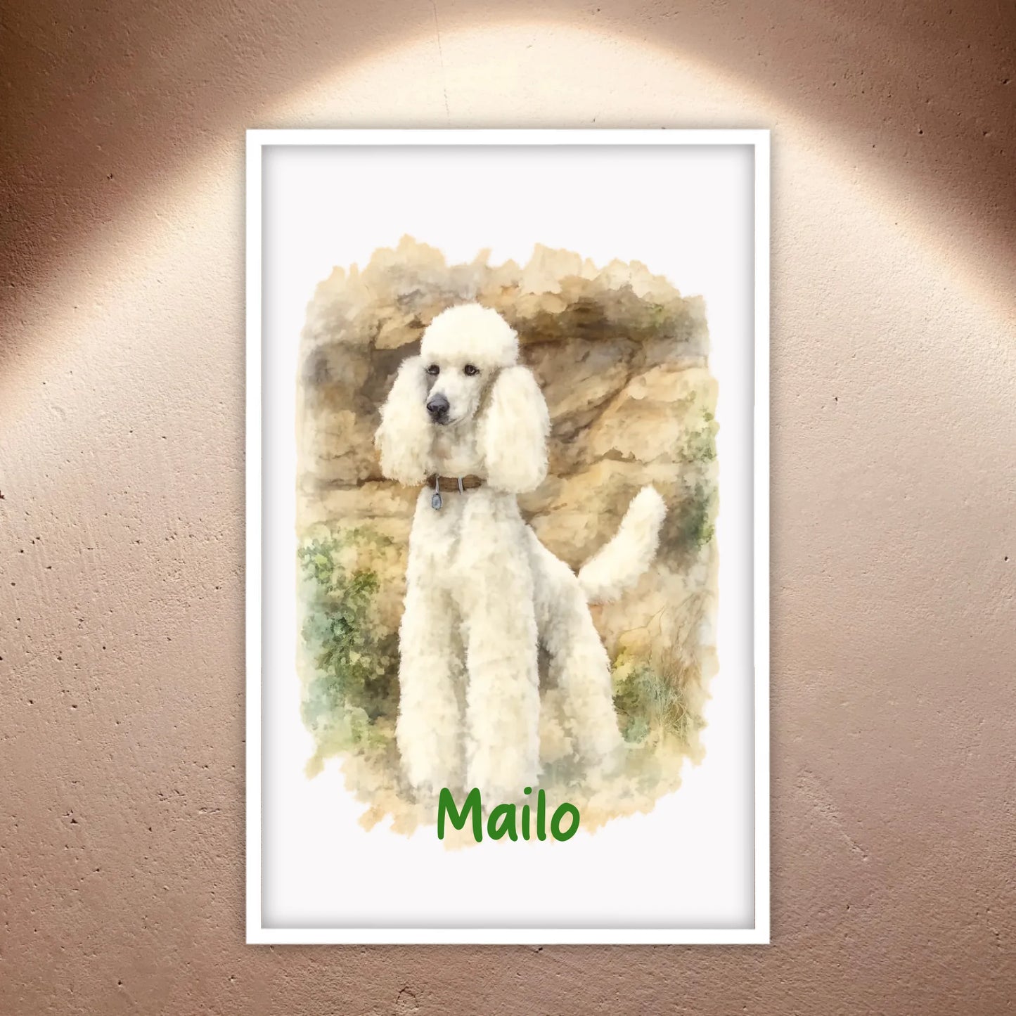 Personalisiertes Portrait Hund in Wasserfarben - individuelles Poster oder Leinwand
