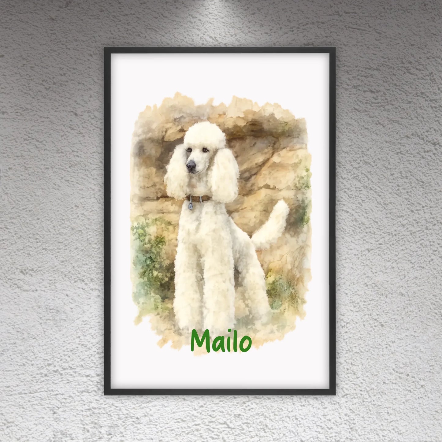 Personalisiertes Portrait Hund in Wasserfarben - individuelles Poster oder Leinwand