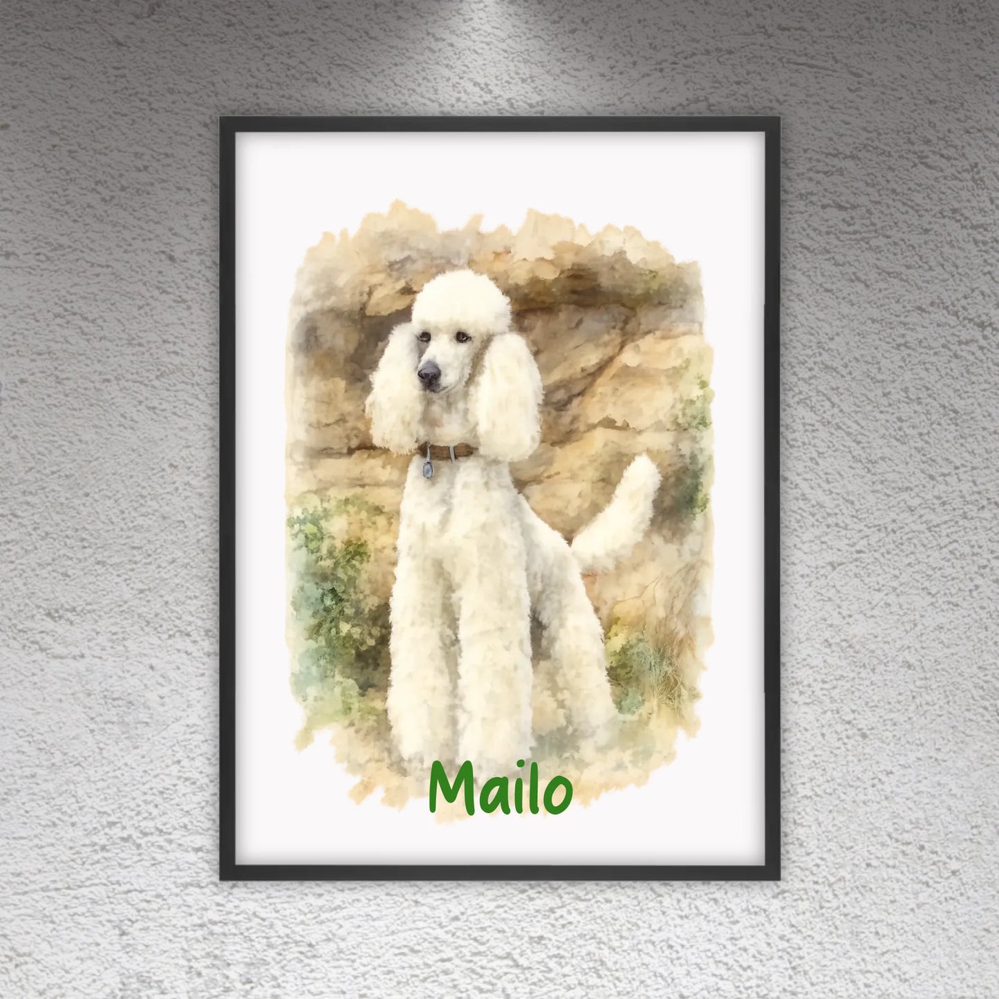 Personalisiertes Portrait Hund in Wasserfarben - individuelles Poster oder Leinwand