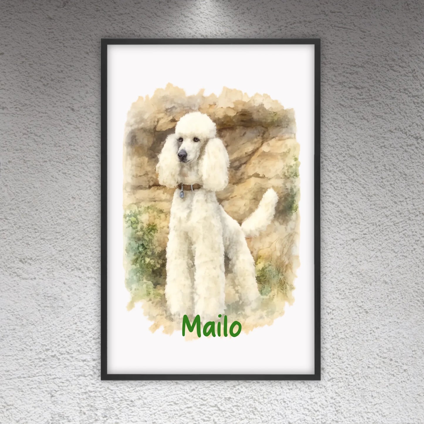 Personalisiertes Portrait Hund in Wasserfarben - individuelles Poster oder Leinwand