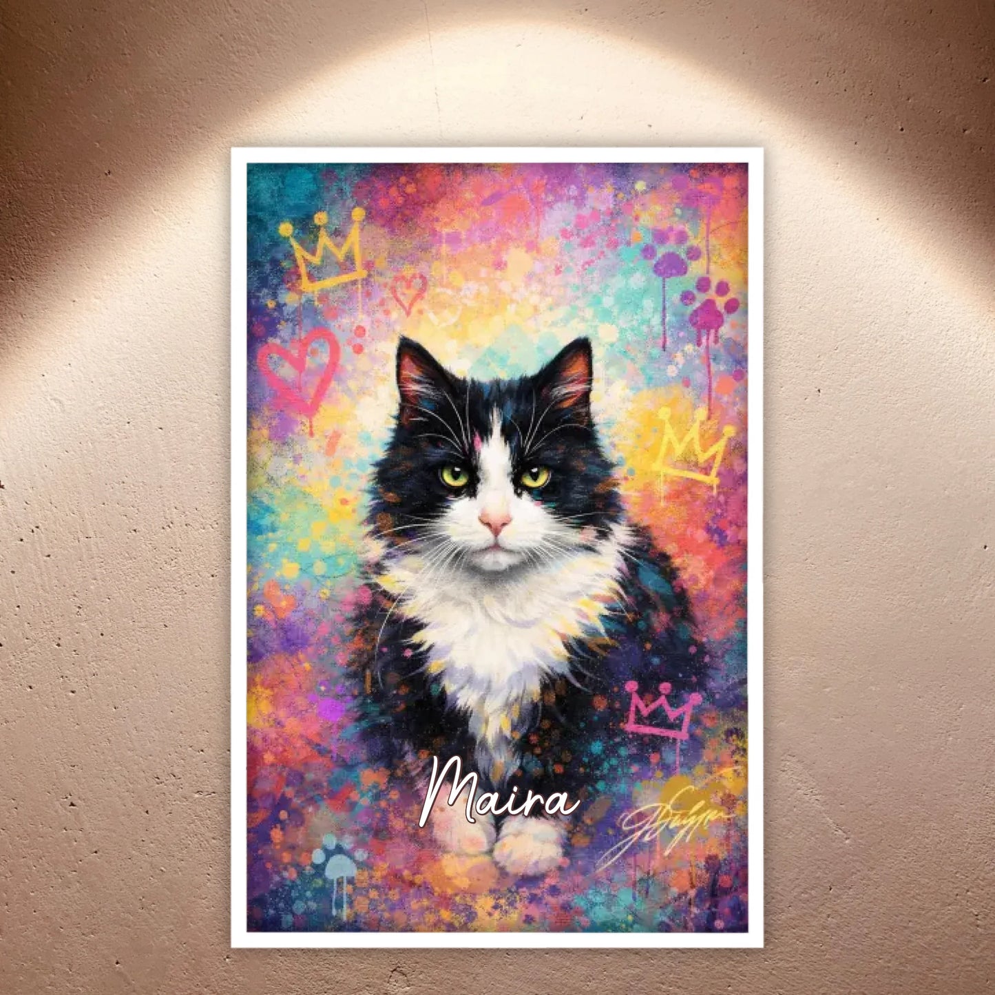Personalisiertes Katzen Poster - Graffiti, Streetart, Pop-Art