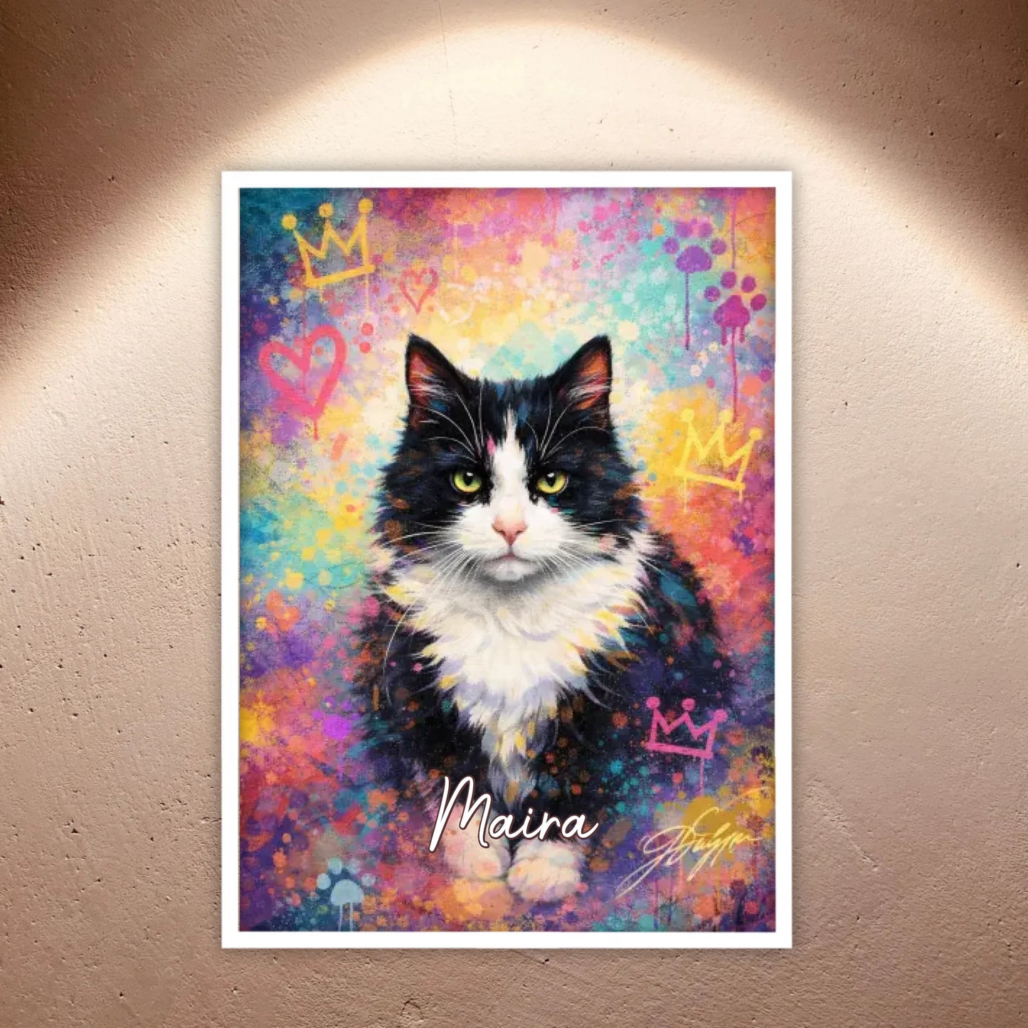 Personalisiertes Katzen Poster - Graffiti, Streetart, Pop-Art
