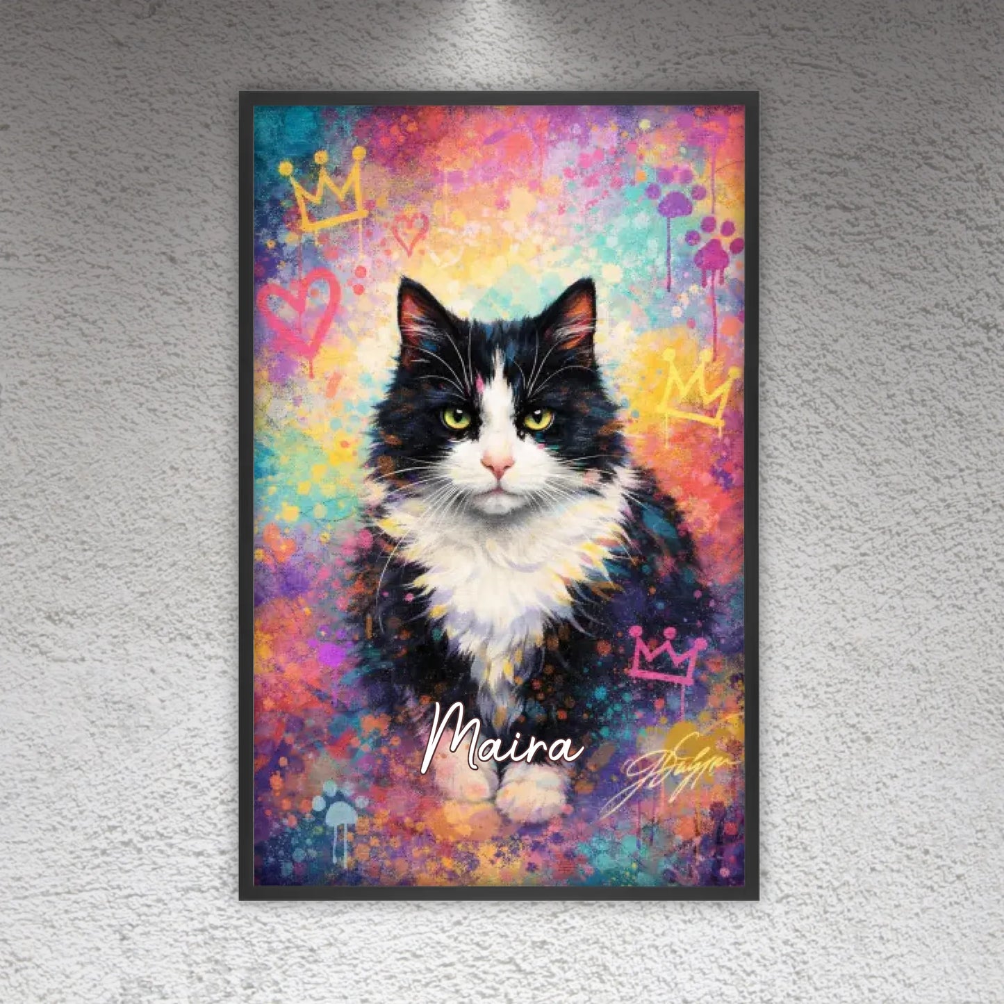 Personalisiertes Katzen Poster - Graffiti, Streetart, Pop-Art