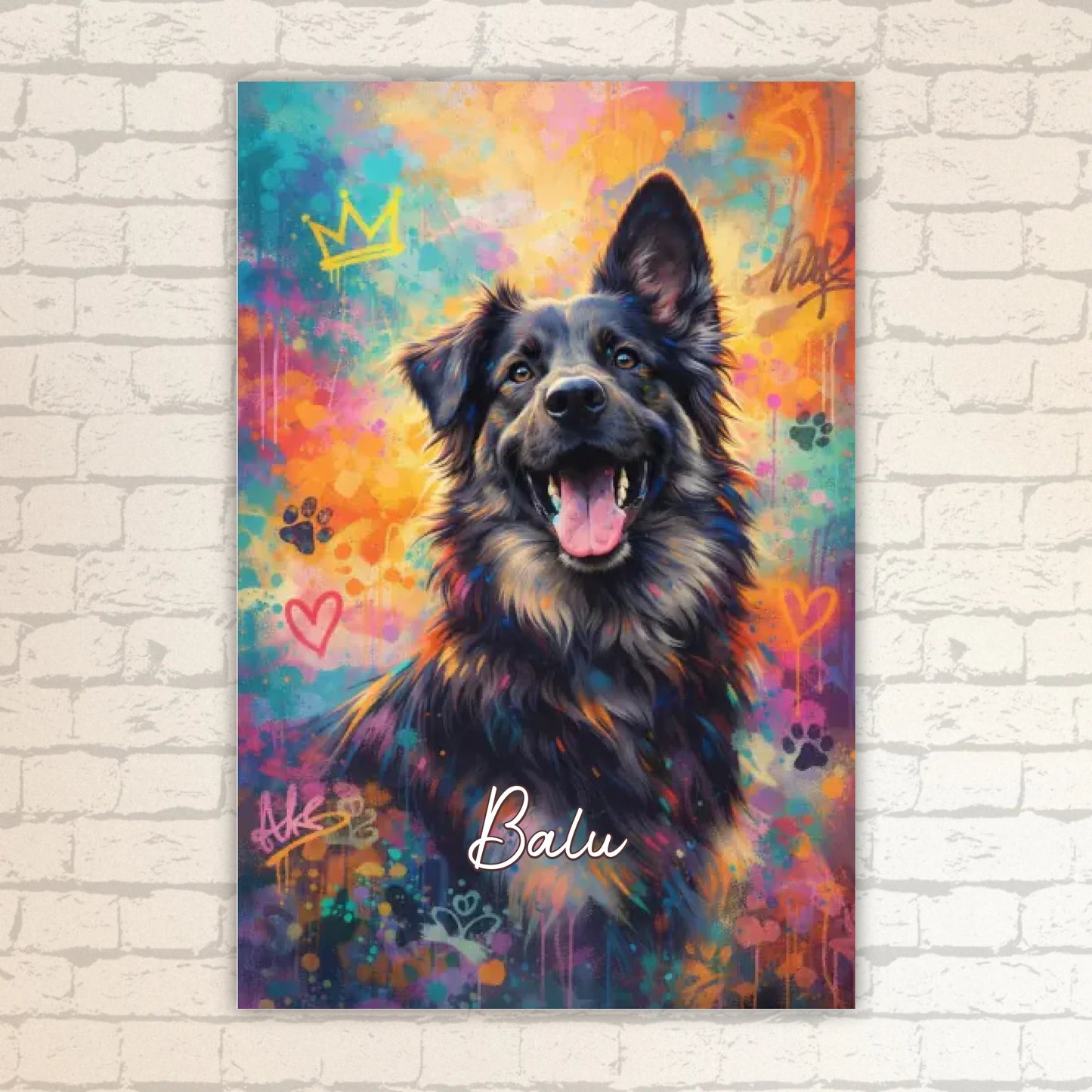 Personalisierte Hunde Poster - Graffiti, Streetart, Pop-Art
