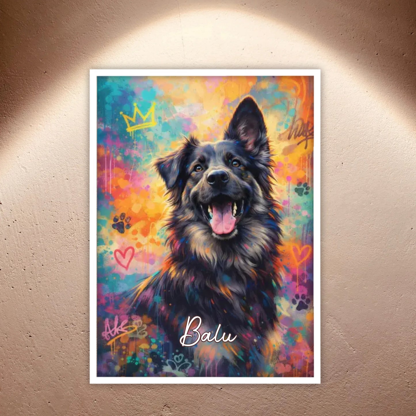 Personalisierte Hunde Poster - Graffiti, Streetart, Pop-Art
