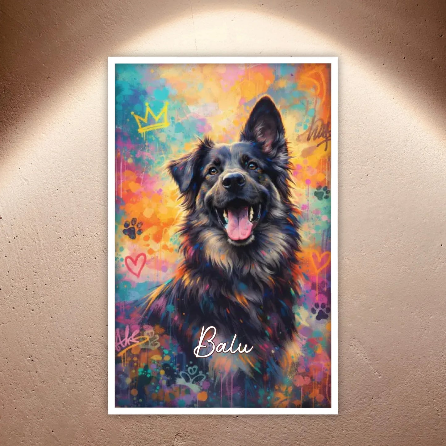 Personalisierte Hunde Poster - Graffiti, Streetart, Pop-Art