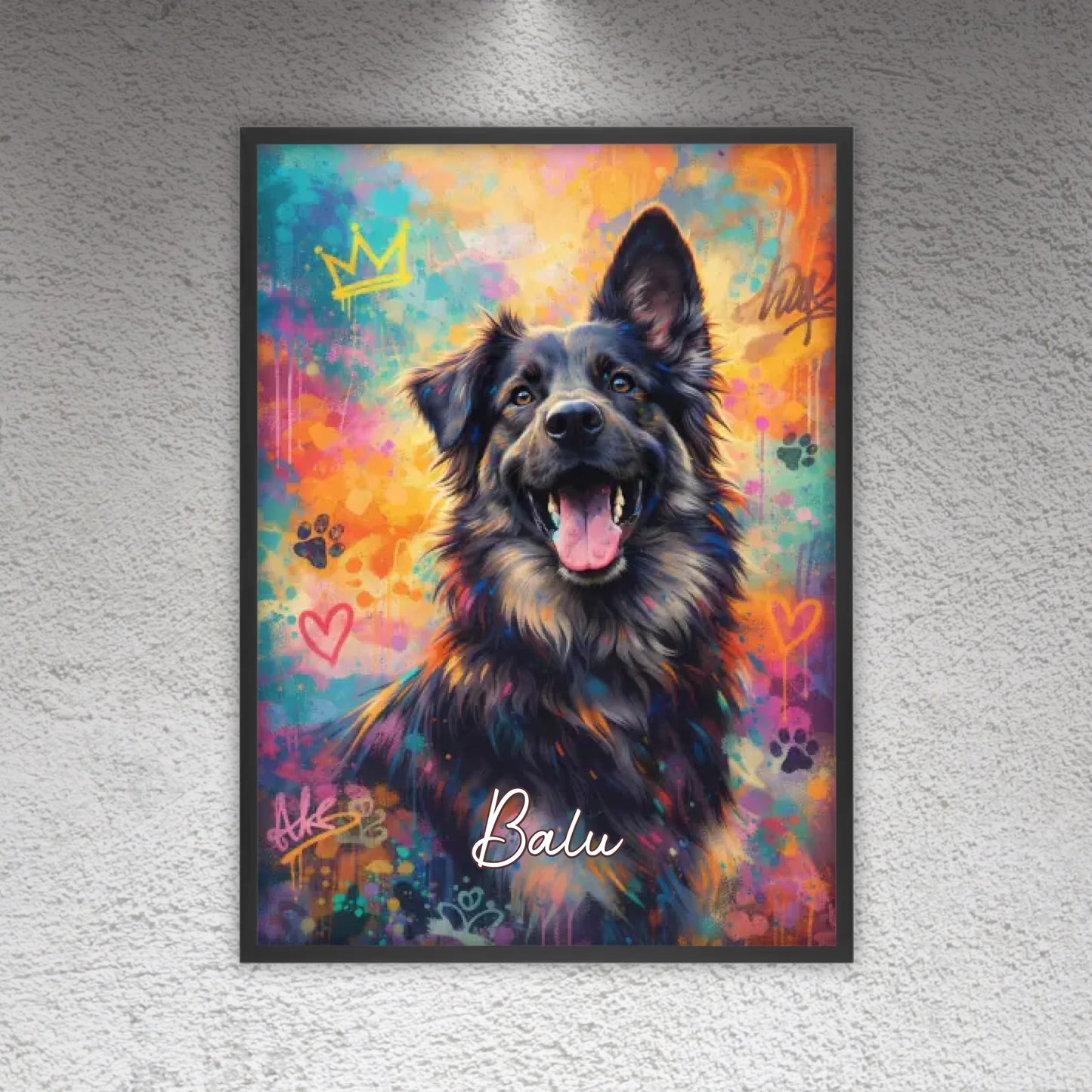 Personalisierte Hunde Poster - Graffiti, Streetart, Pop-Art