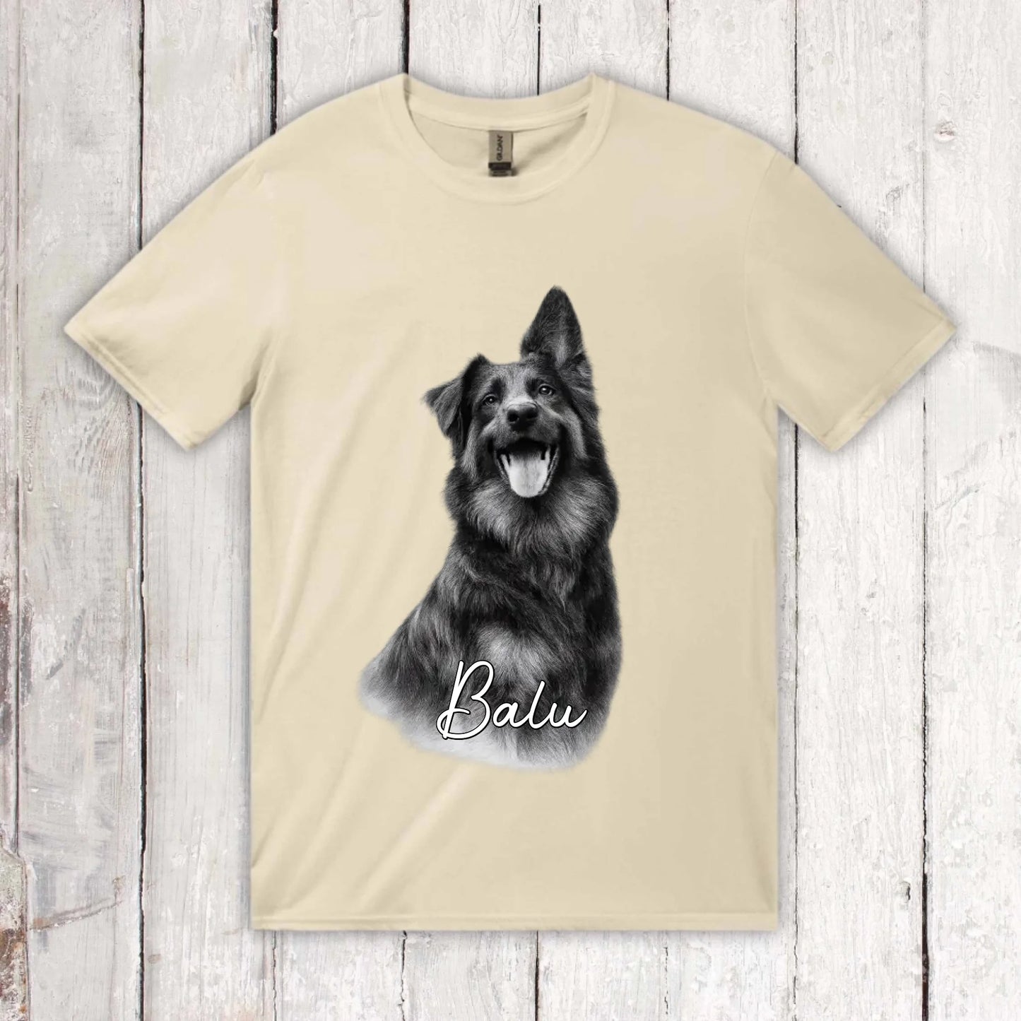 Personalisiertes T-Shirt RETRO Hundefoto mit Name | Personalize Palace