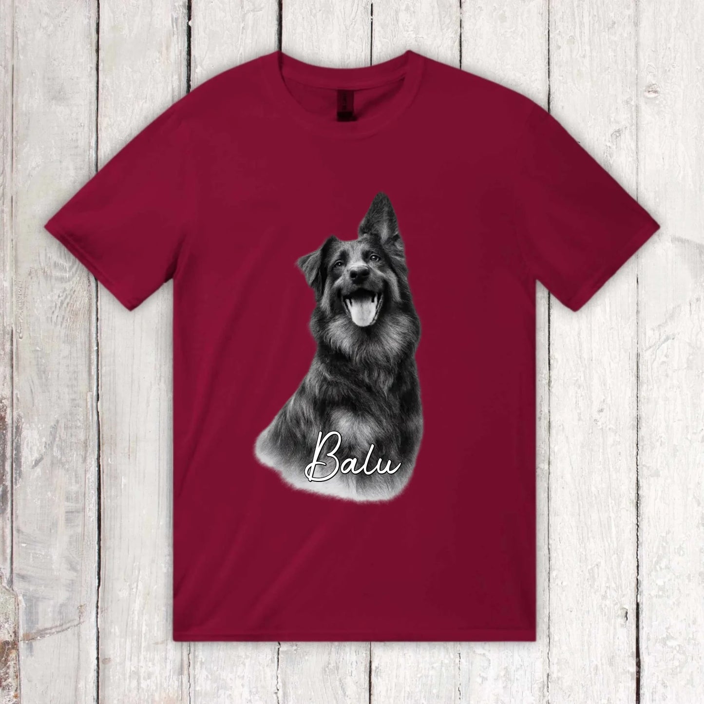 Personalisiertes T-Shirt RETRO Hundefoto mit Name | Personalize Palace