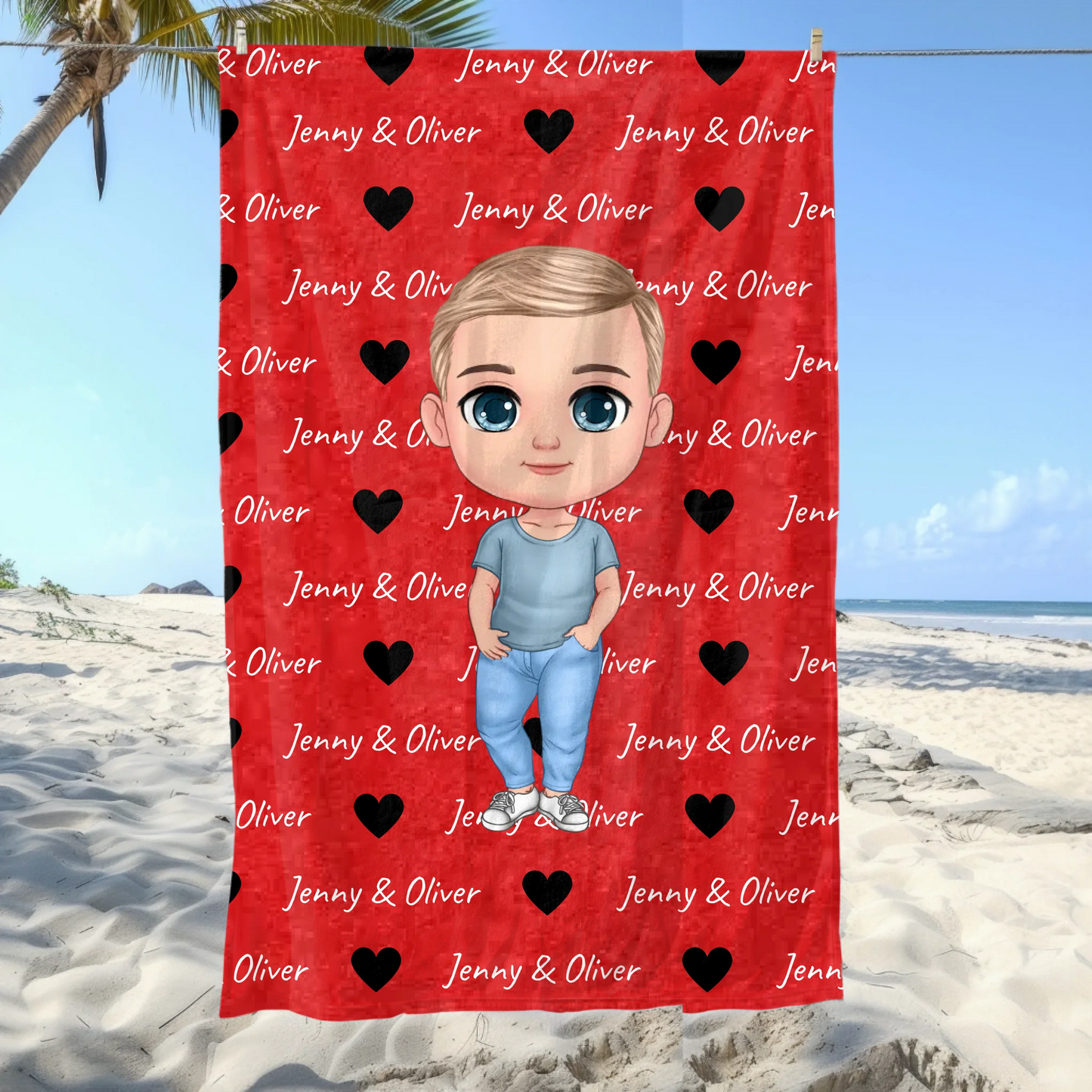 Personalisiertes Handtuch: Superman aus deinem Foto mit Name | Personalize Palace
