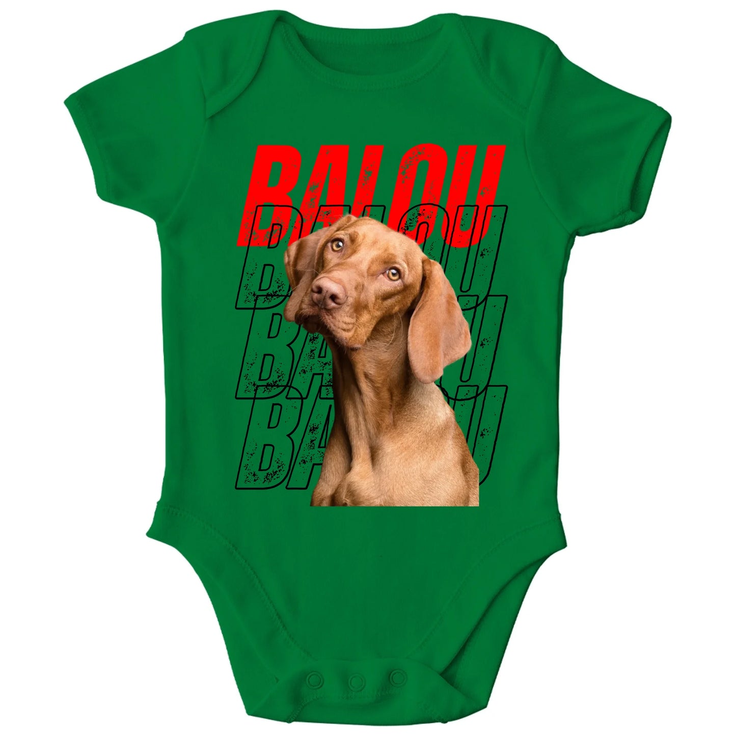 Personalisierter Bio Baby Strampler mit Foto und Text - ich passe auf! | Personalize Palace
