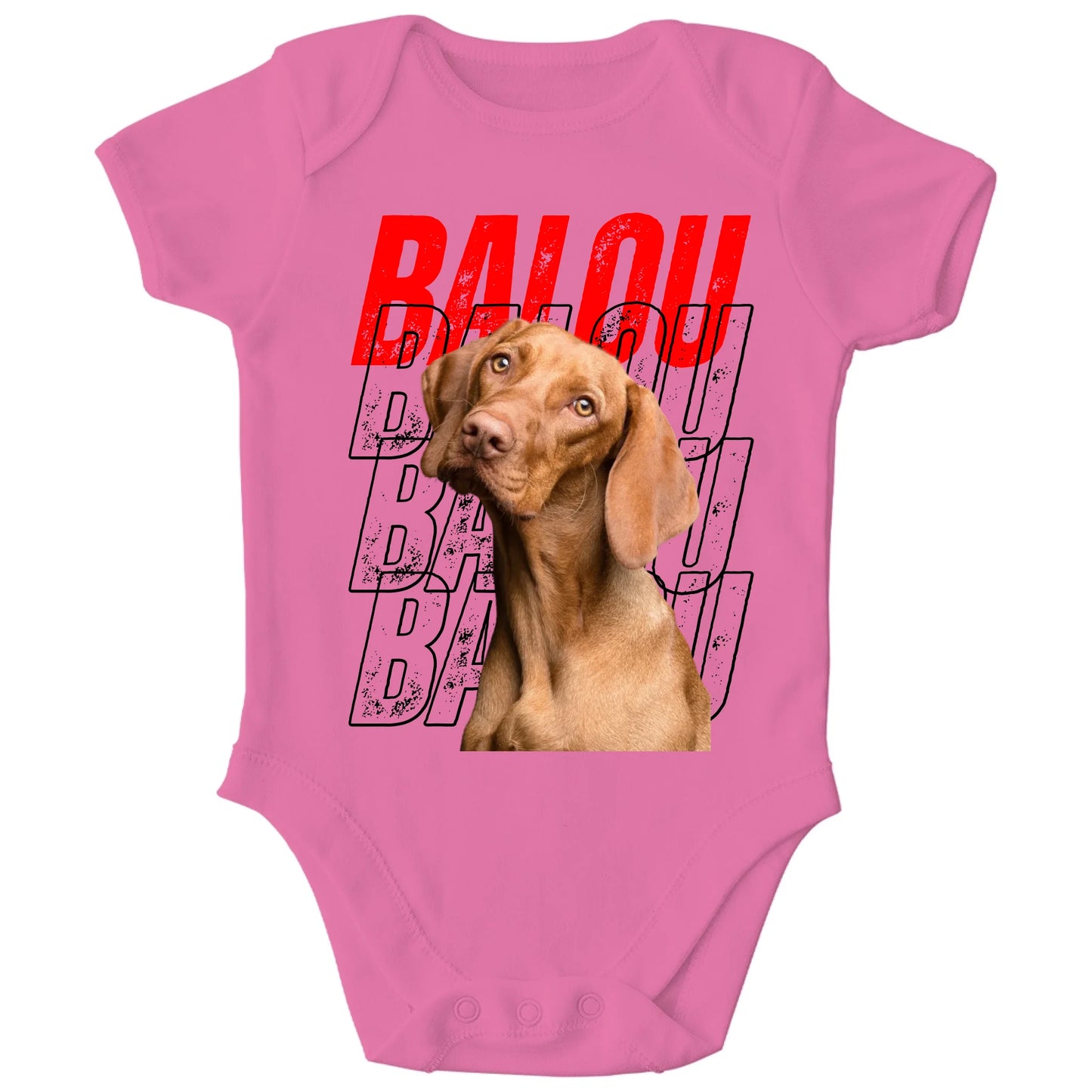 Personalisierter Bio Baby Strampler mit Foto und Text - ich passe auf! | Personalize Palace