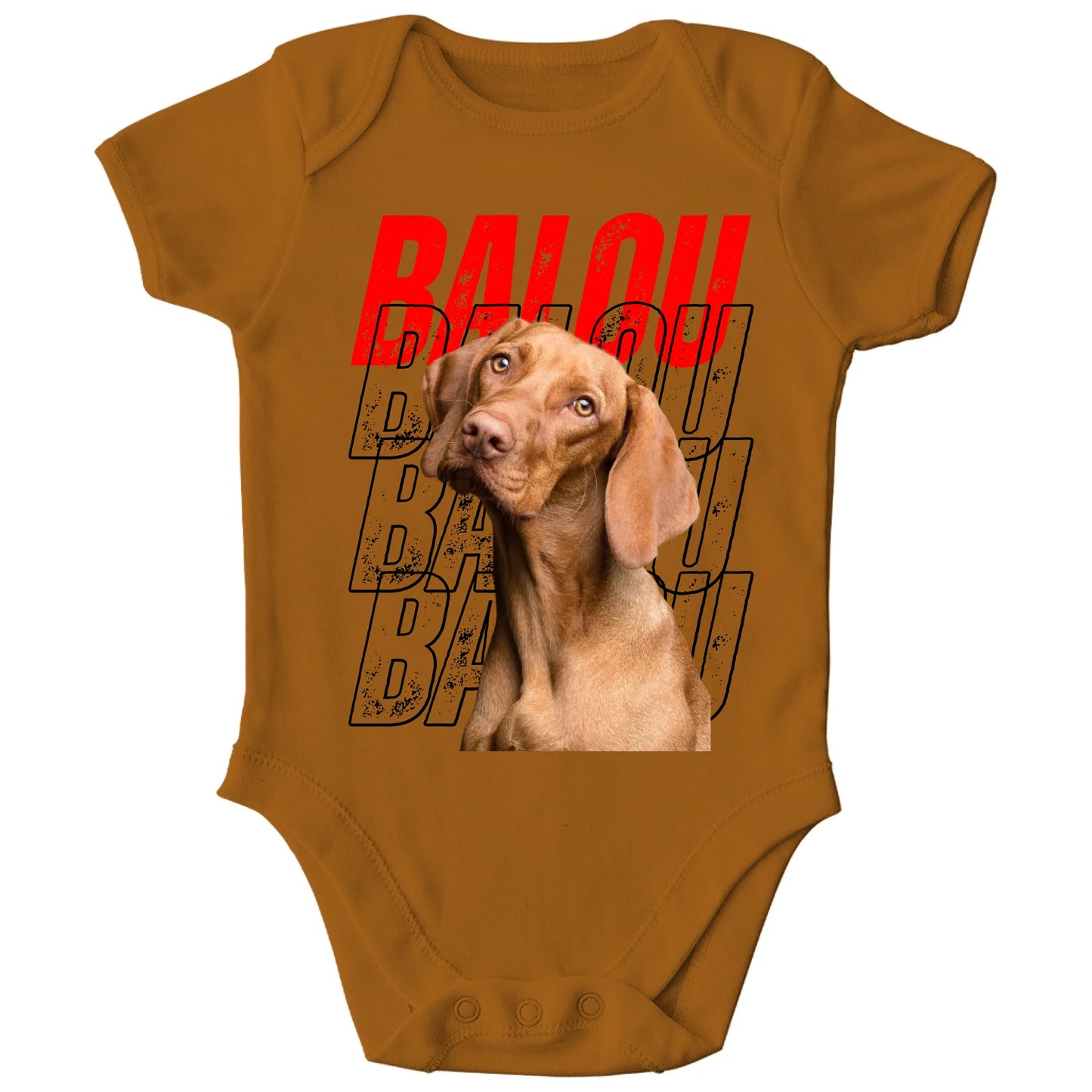 Personalisierter Bio Baby Strampler mit Foto und Text - ich passe auf! | Personalize Palace