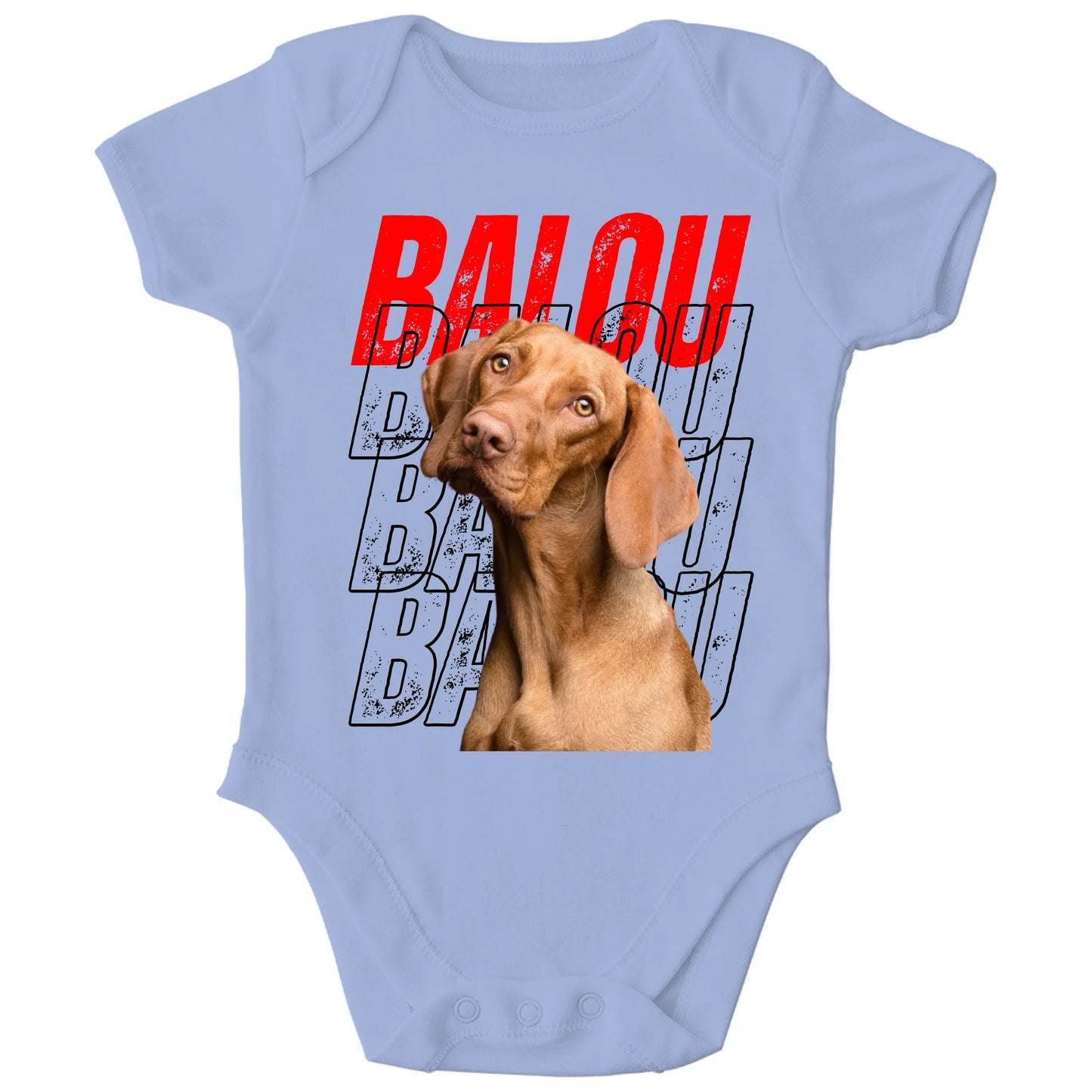 Personalisierter Bio Baby Strampler mit Foto und Text - ich passe auf! | Personalize Palace