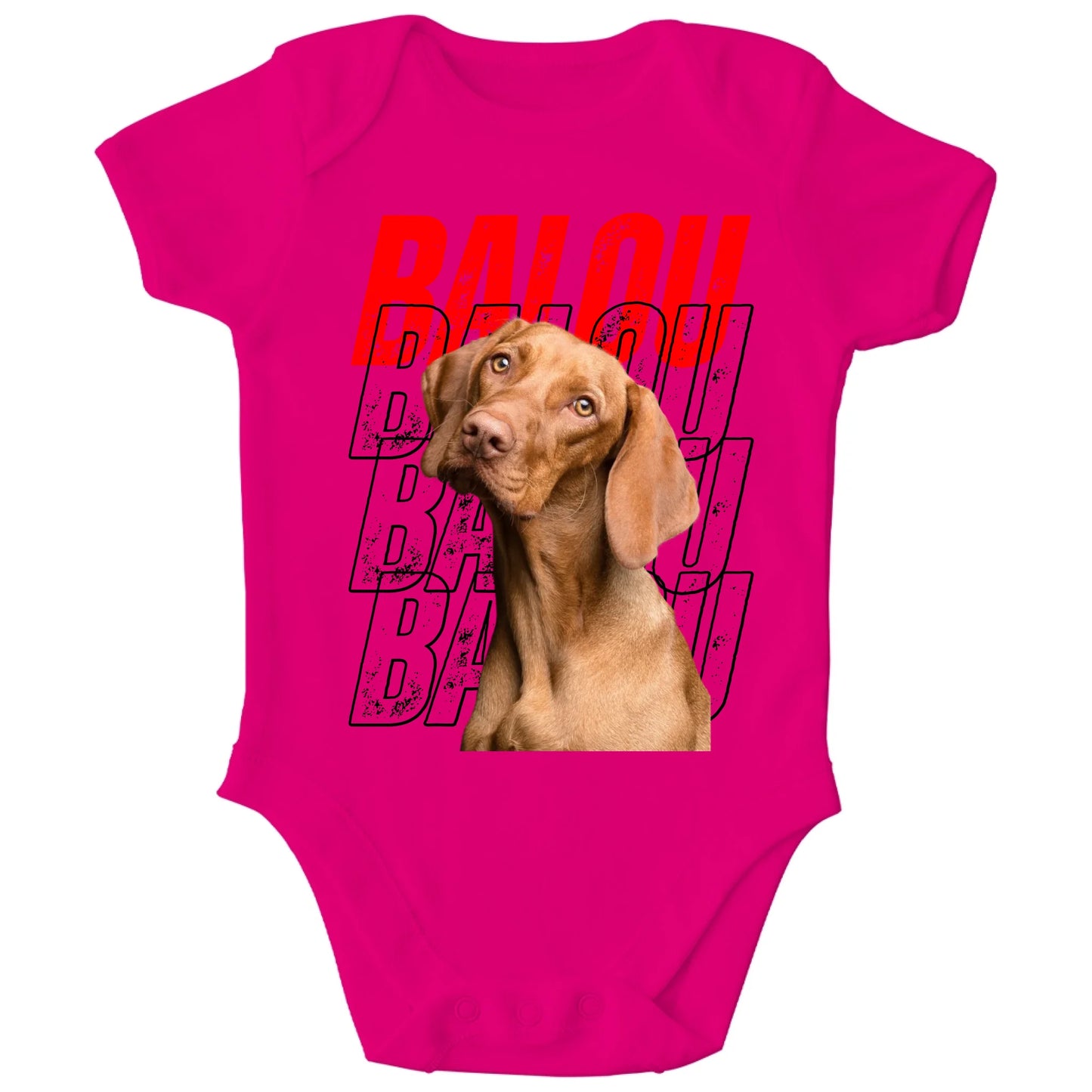 Personalisierter Bio Baby Strampler mit Foto und Text - ich passe auf! | Personalize Palace