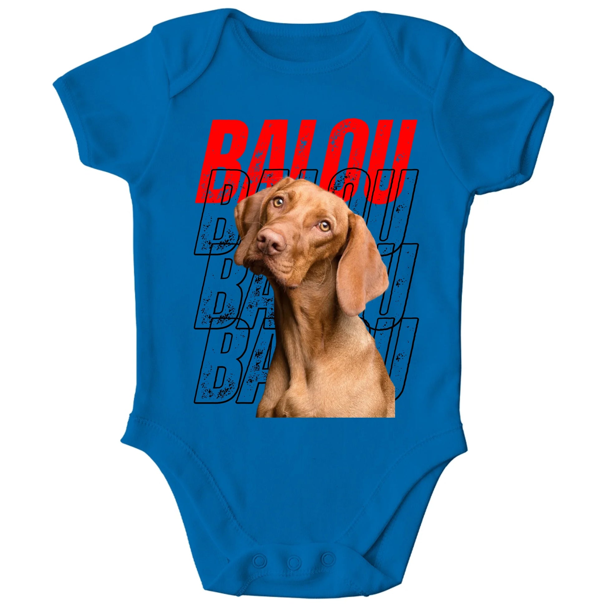 Personalisierter Bio Baby Strampler mit Foto und Text - ich passe auf! | Personalize Palace