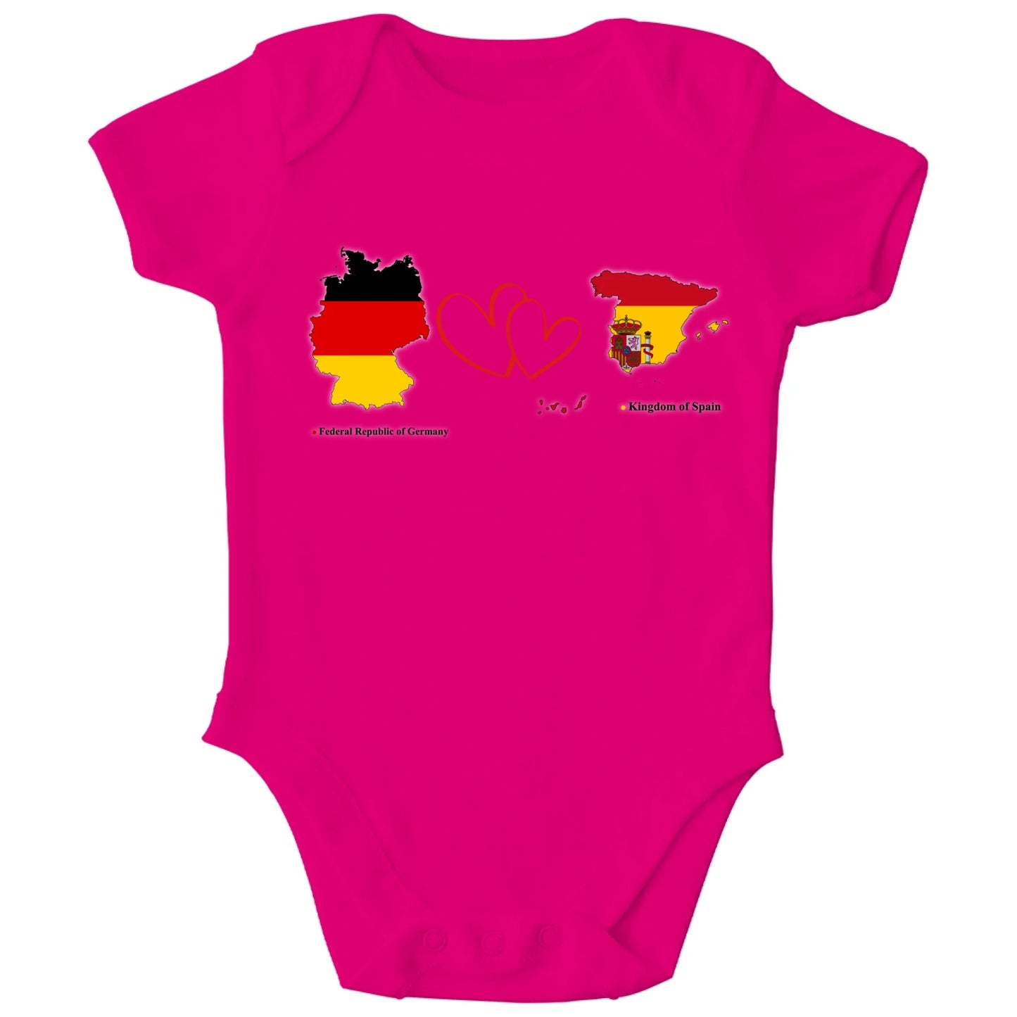 Personalisierter Bio Baby Strampler mit Länderflaggen | Personalize Palace