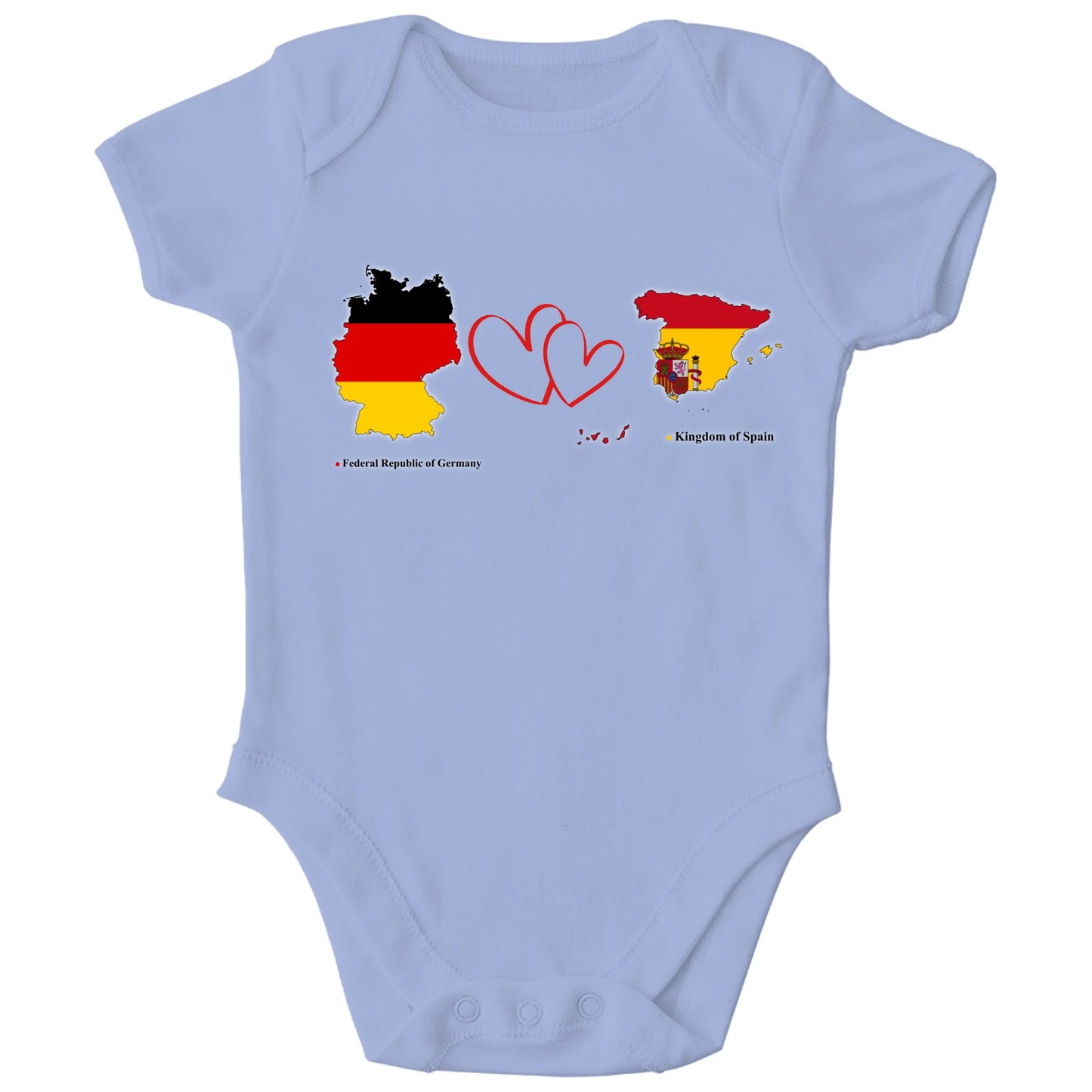 Personalisierter Bio Baby Strampler mit Länderflaggen | Personalize Palace