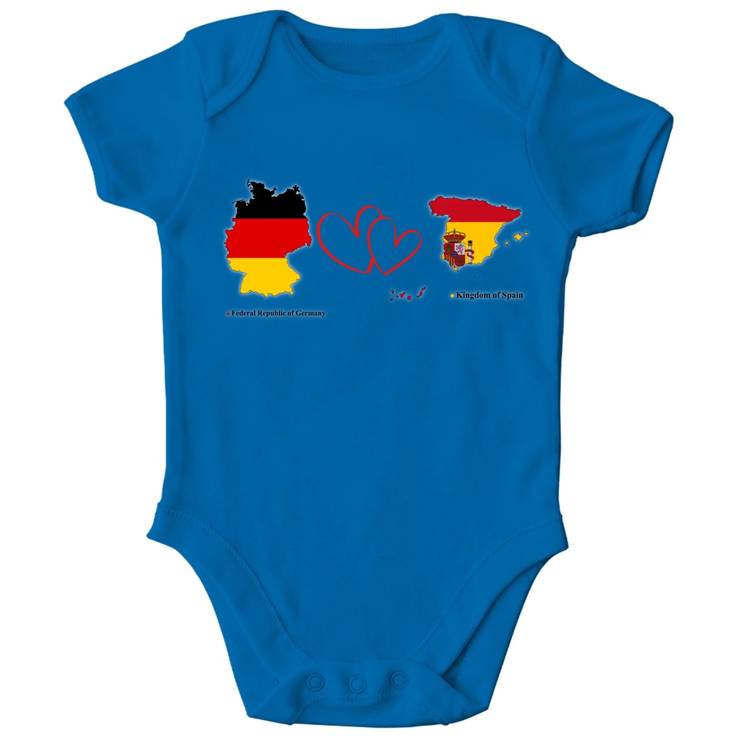 Personalisierter Bio Baby Strampler mit Länderflaggen | Personalize Palace