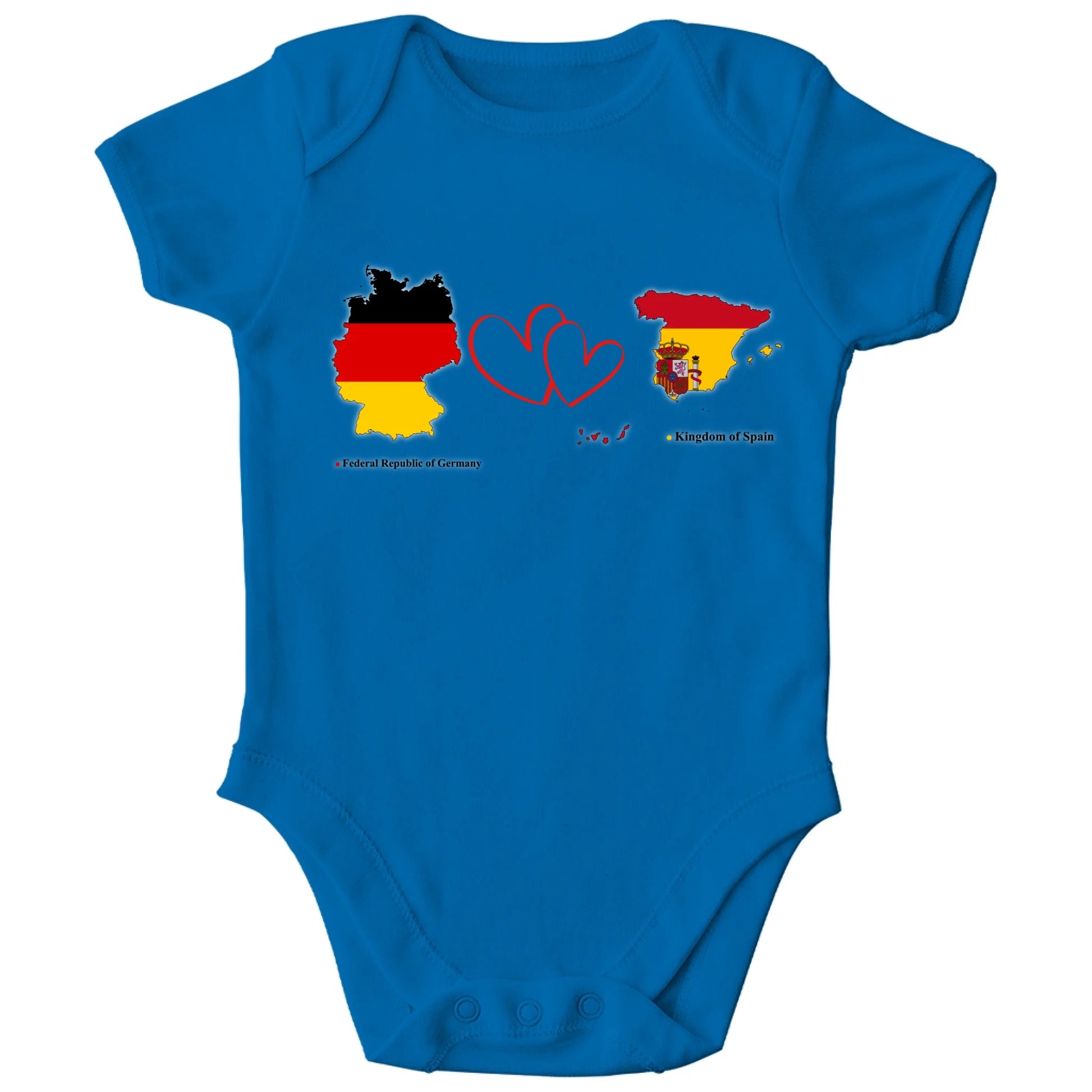 Personalisierter Bio Baby Strampler mit Länderflaggen | Personalize Palace