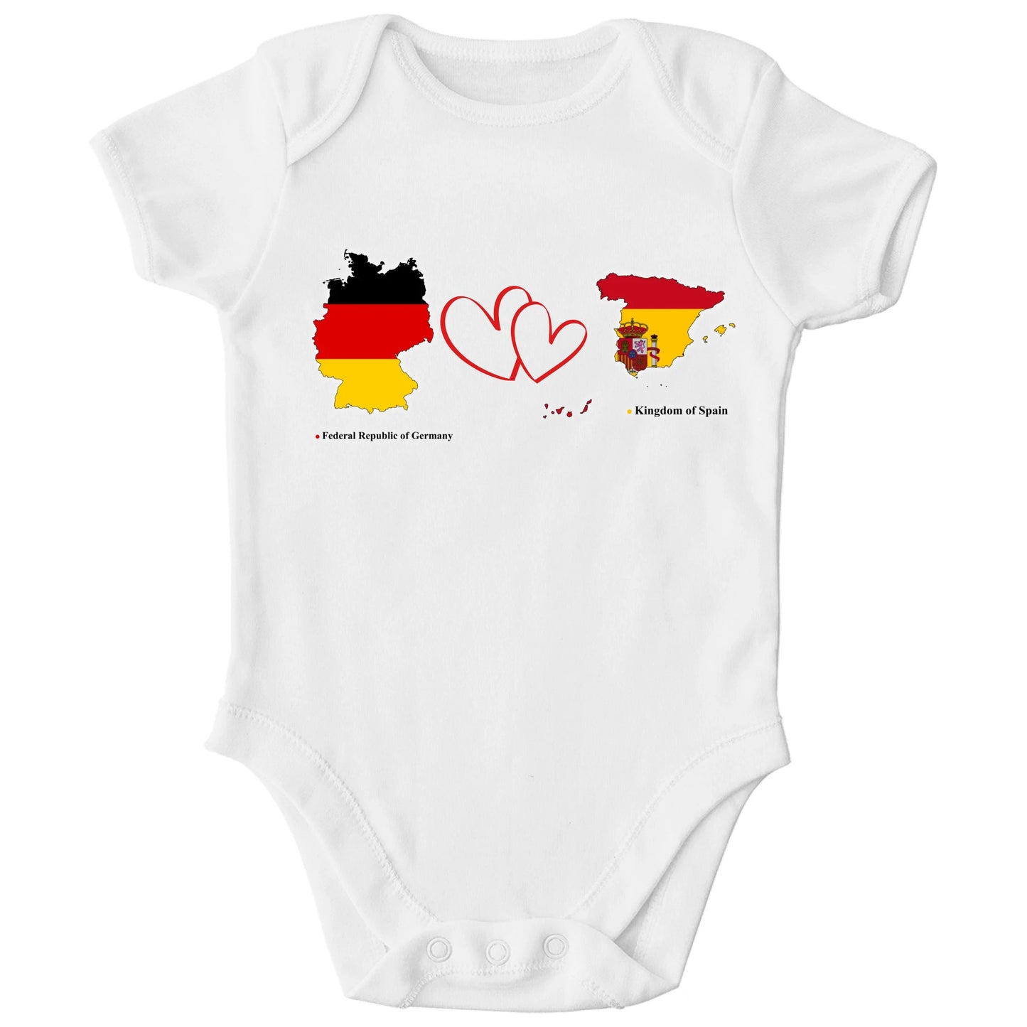 Personalisierter Bio Baby Strampler mit Länderflaggen | Personalize Palace