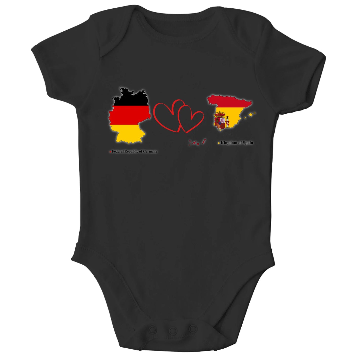 Personalisierter Bio Baby Strampler mit Länderflaggen | Personalize Palace