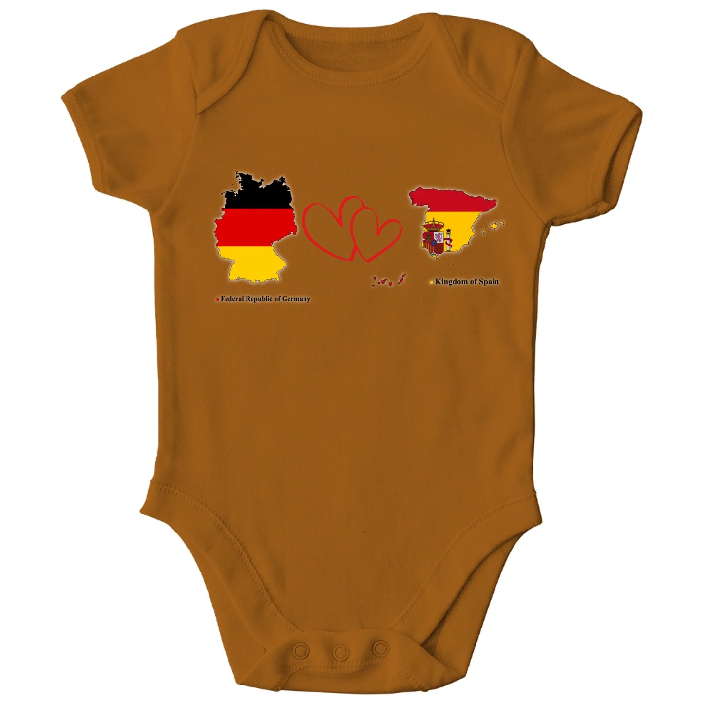 Personalisierter Bio Baby Strampler mit Länderflaggen | Personalize Palace