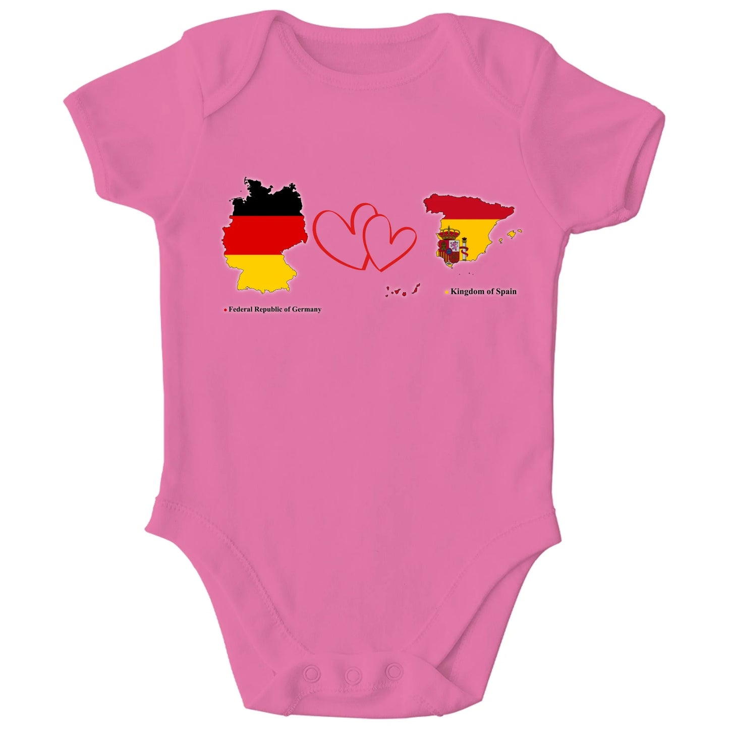 Personalisierter Bio Baby Strampler mit Länderflaggen | Personalize Palace