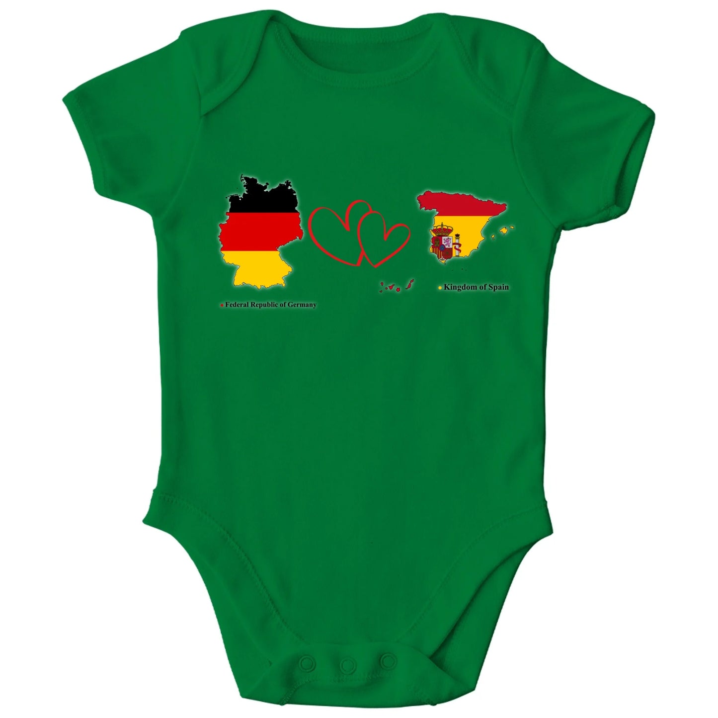 Personalisierter Bio Baby Strampler mit Länderflaggen | Personalize Palace