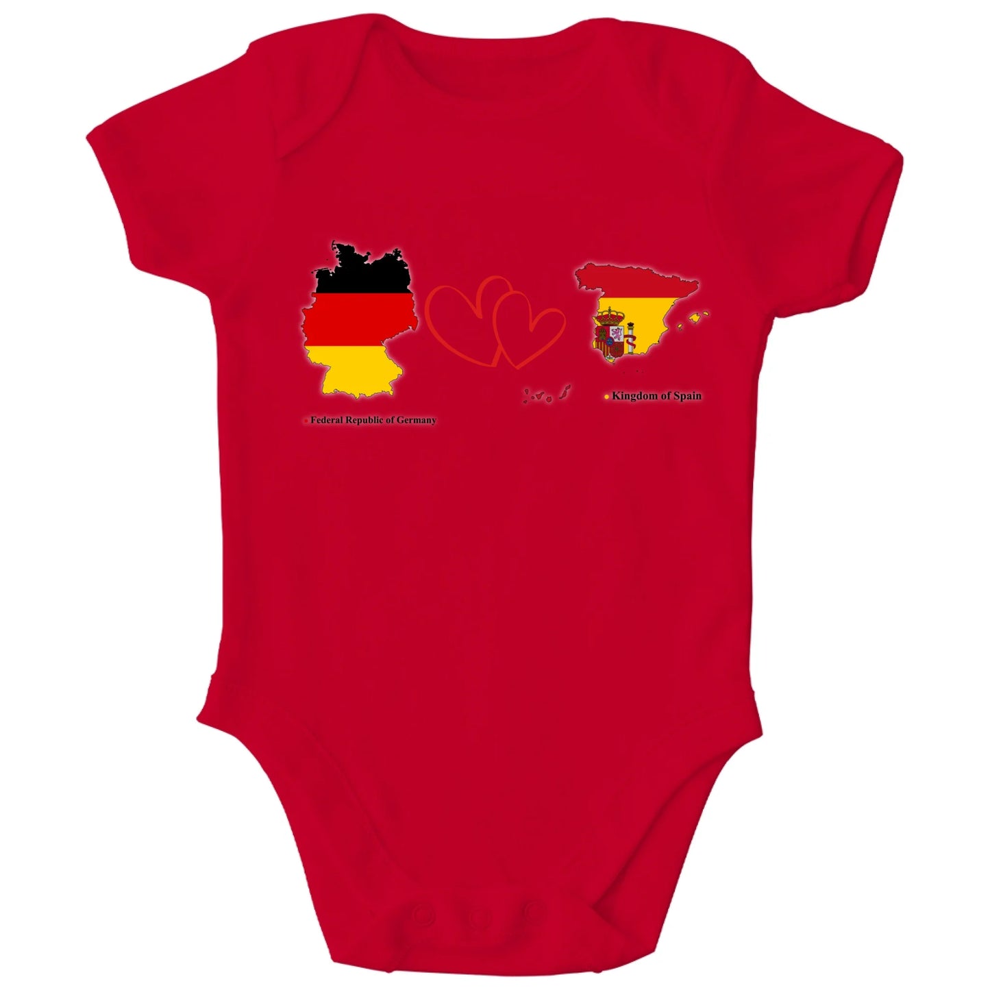 Personalisierter Bio Baby Strampler mit Länderflaggen | Personalize Palace