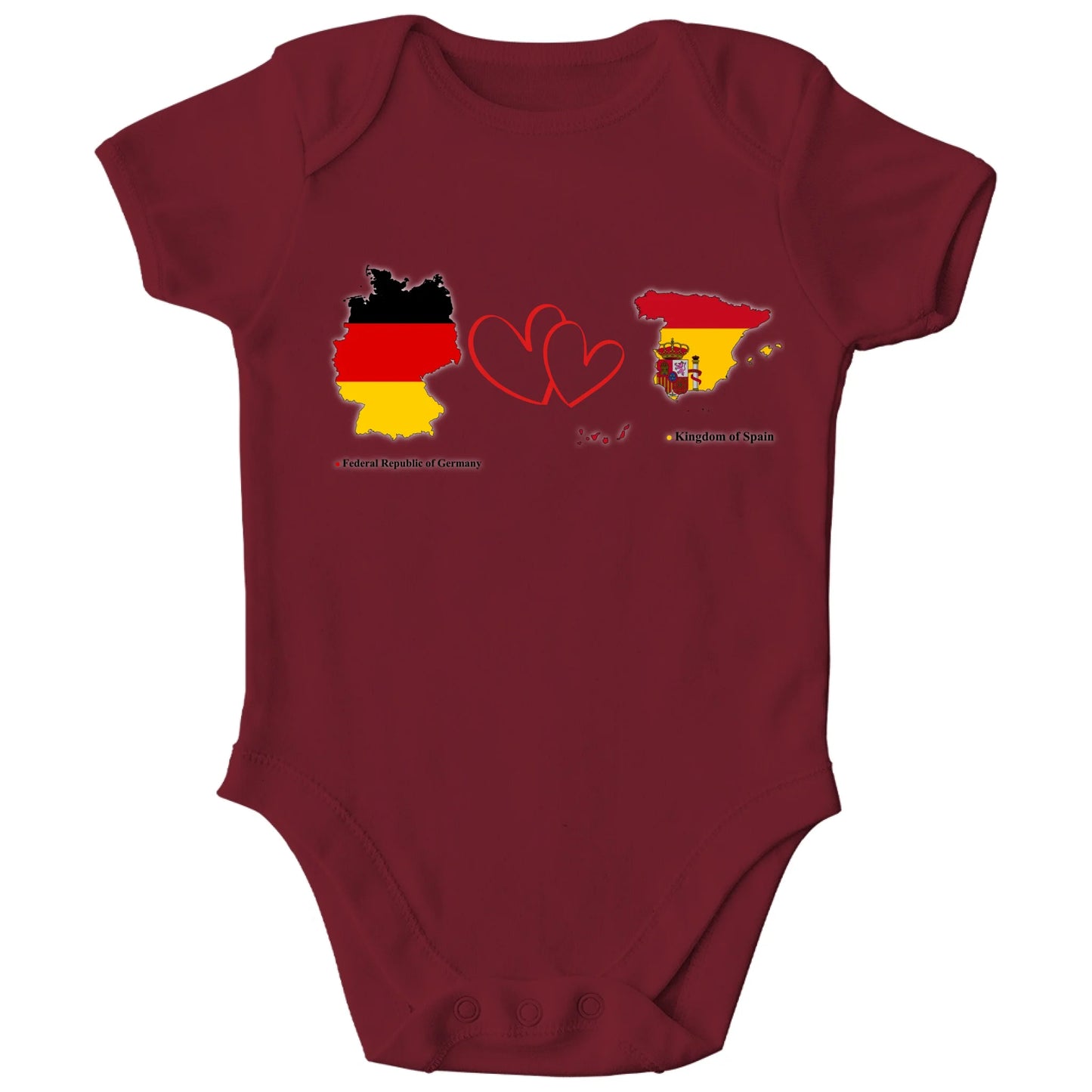 Personalisierter Bio Baby Strampler mit Länderflaggen | Personalize Palace