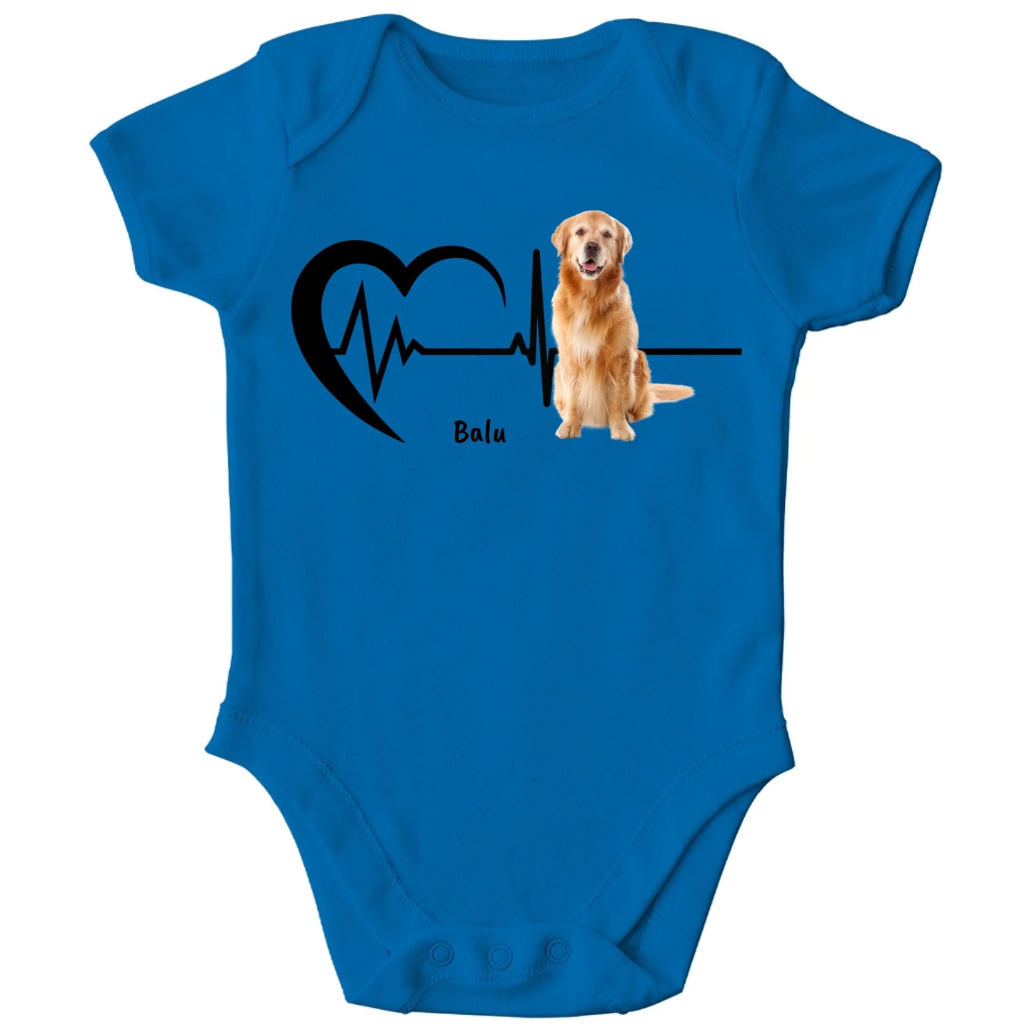 Personalisierter Bio Baby Strampler Herzschlag mit Haustier und Name | Personalize Palace