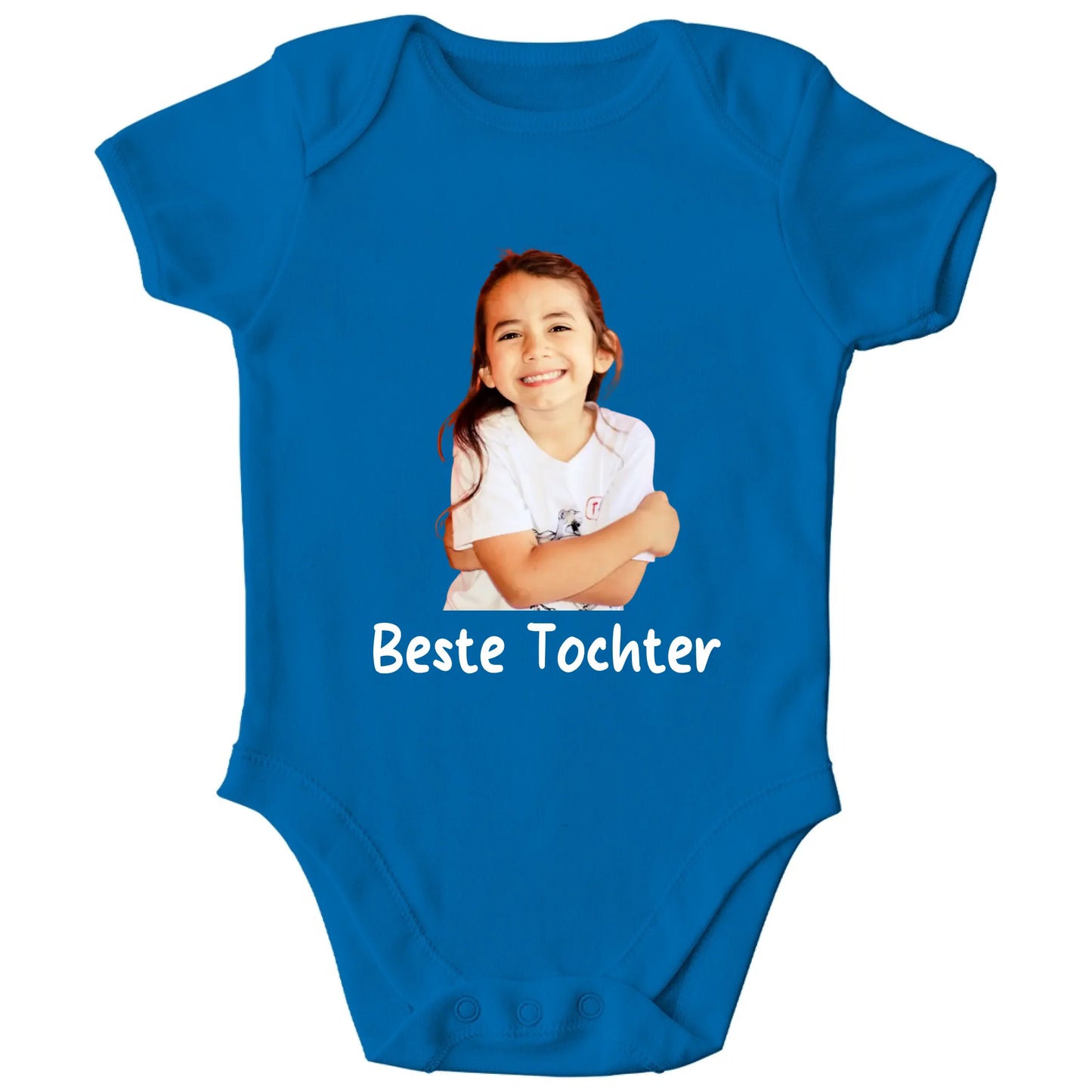 Personalisierter Bio Baby Strampler mit Foto und Name oder Spruch | Personalize Palace