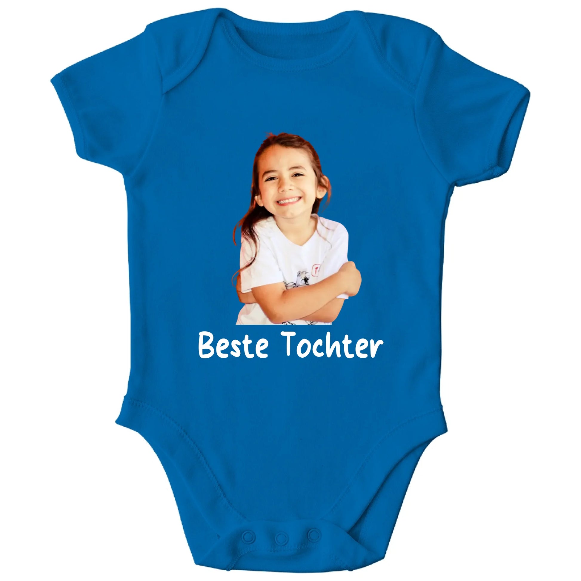 Personalisierter Bio Baby Strampler mit Foto und Name oder Spruch | Personalize Palace